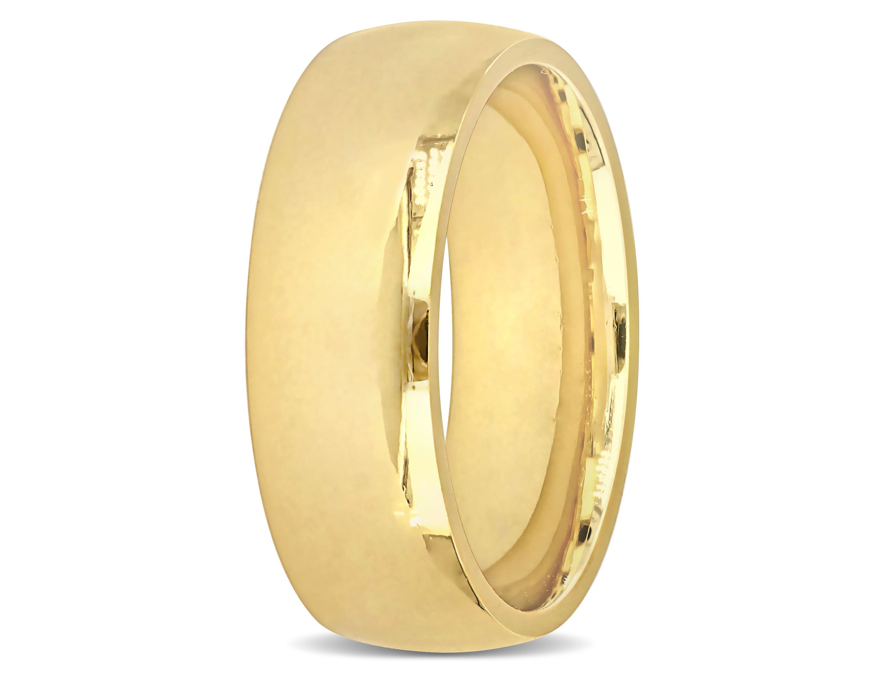 Polished Finish Comfort Fit Mens Wedding Band in 14K Yellow Gold