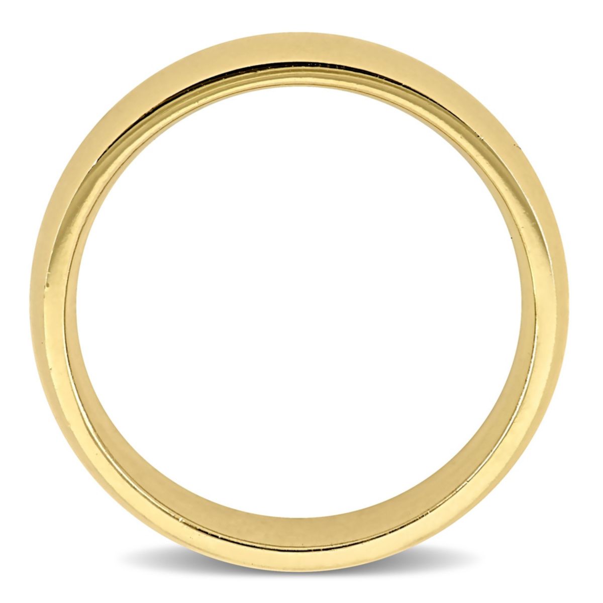 Polished Finish Comfort Fit Mens Wedding Band in 14K Yellow Gold