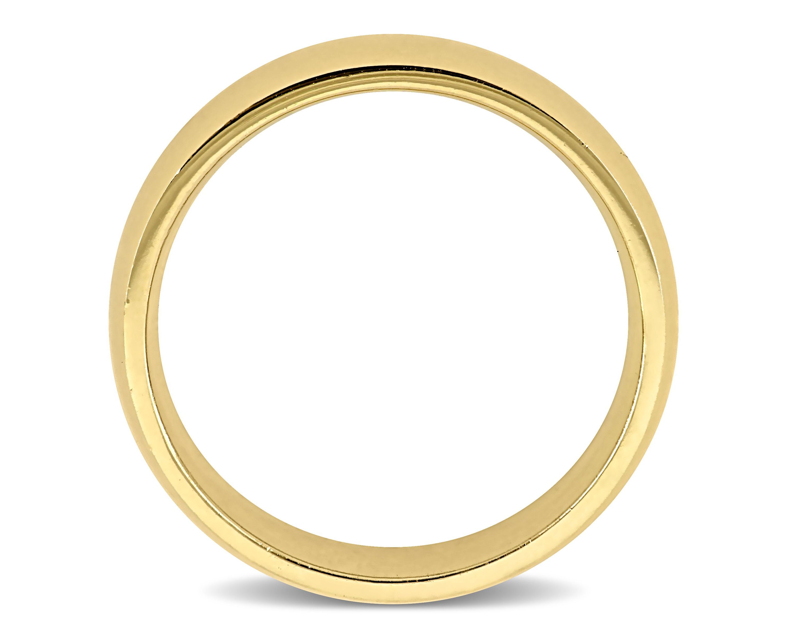 Polished Finish Comfort Fit Mens Wedding Band in 14K Yellow Gold