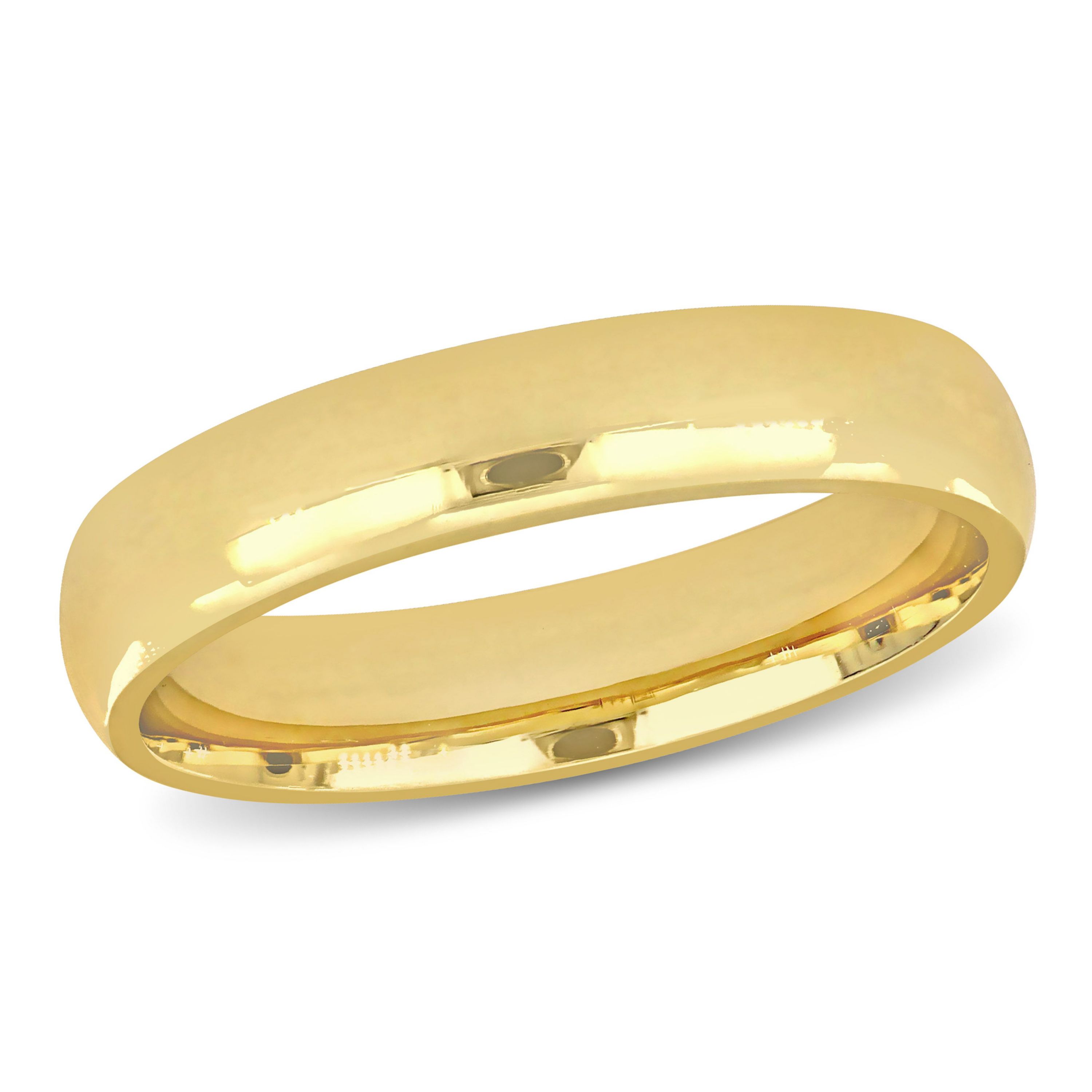 Polished Finish Comfort Fit Mens Wedding Band in 14K Yellow Gold