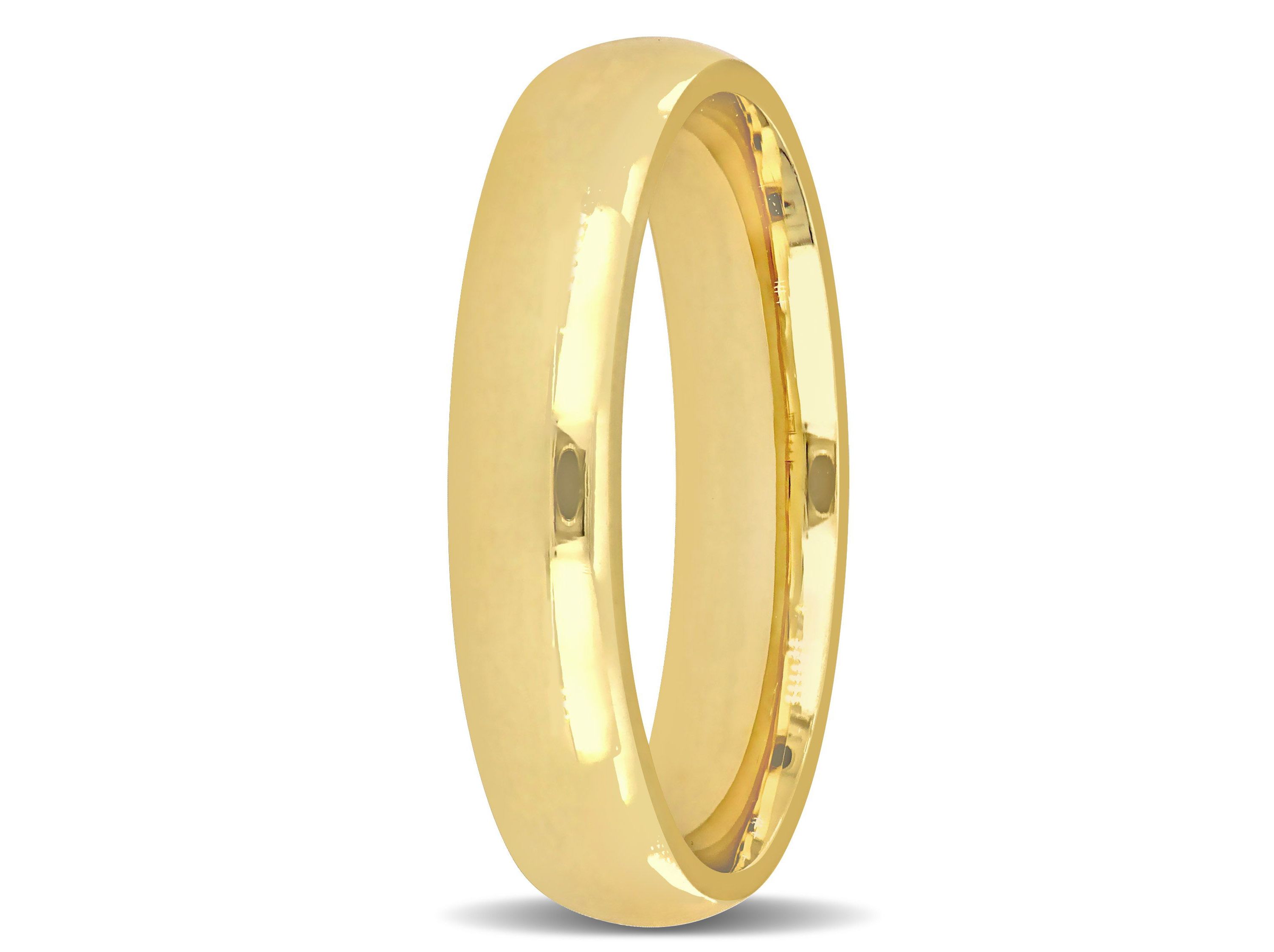 Polished Finish Comfort Fit Mens Wedding Band in 14K Yellow Gold