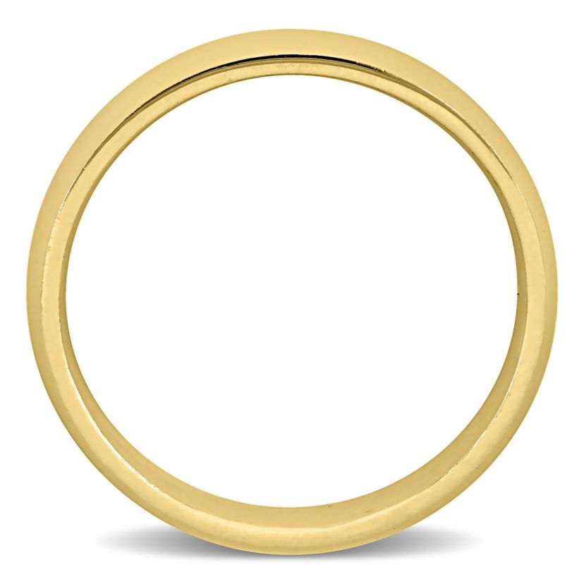 Polished Finish Comfort Fit Mens Wedding Band in 14K Yellow Gold