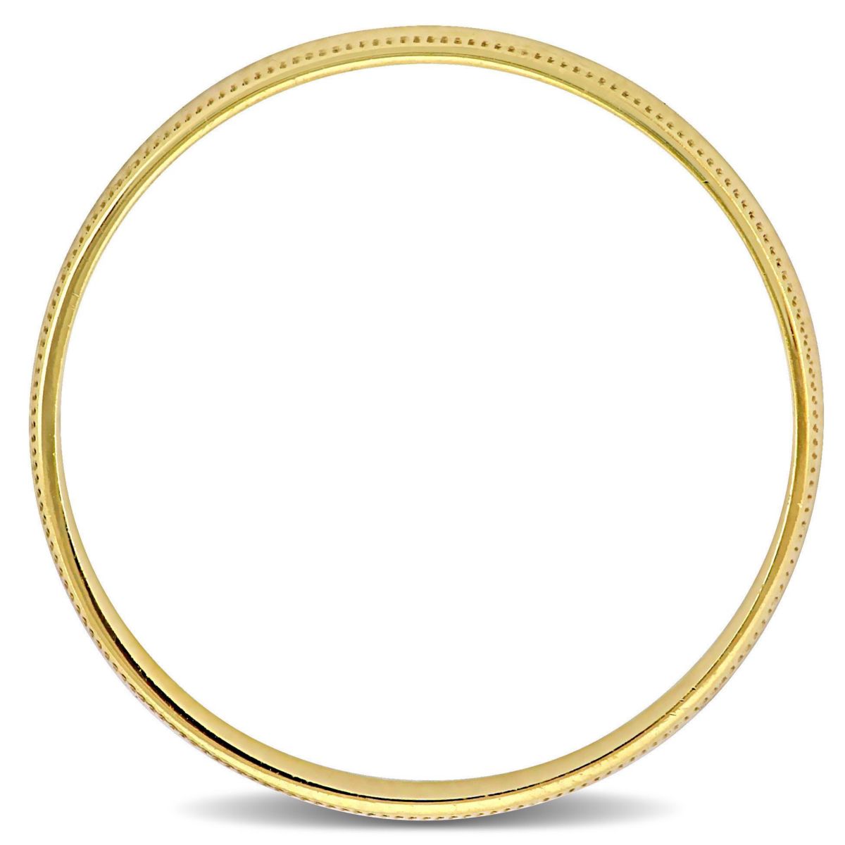 Brushed Finish Milgrain Edge Ladies Wedding Band in 14K Yellow Gold