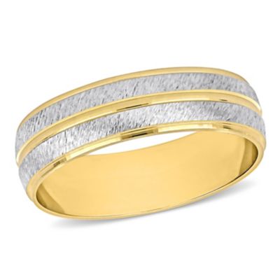 Double Row Ladies Wedding Band 14K 2-Tone Gold