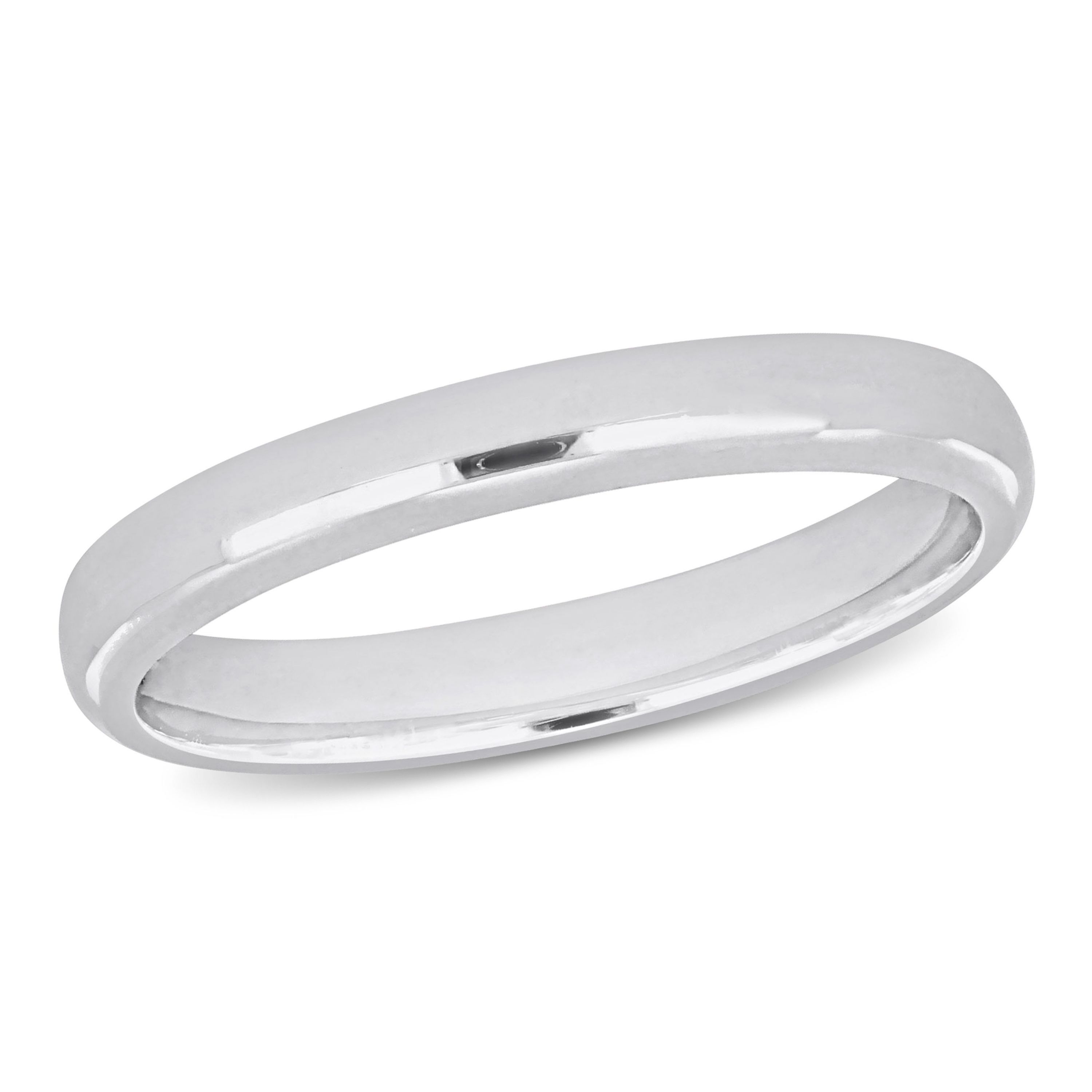 Comfort Fit Ladies Wedding Band in 14K White Gold