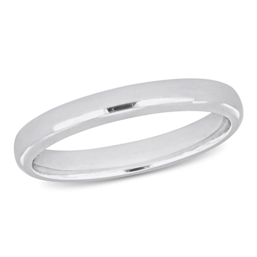 Comfort Fit Ladies Wedding Band in 14K White Gold