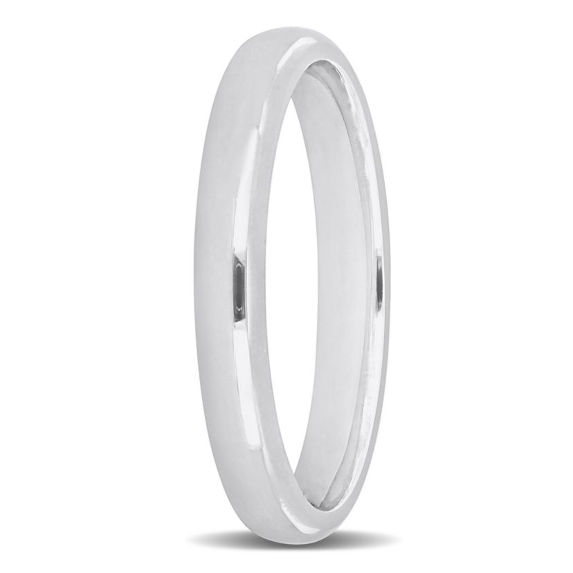 Comfort Fit Ladies Wedding Band in 14K White Gold