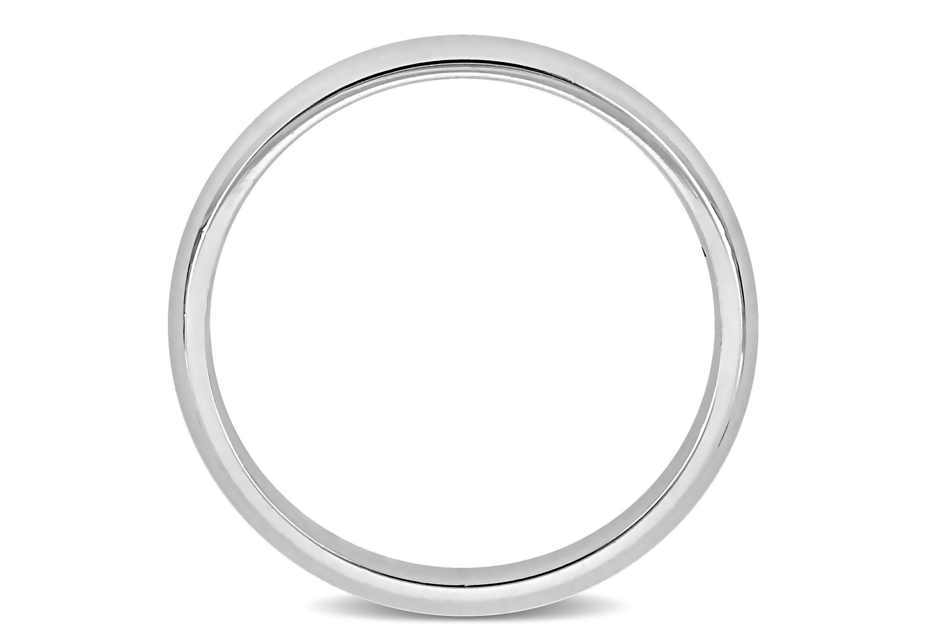Comfort Fit Ladies Wedding Band in 14K White Gold