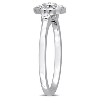 1/5 ct. t.w. Diamond Flower Ring Sterling Silver