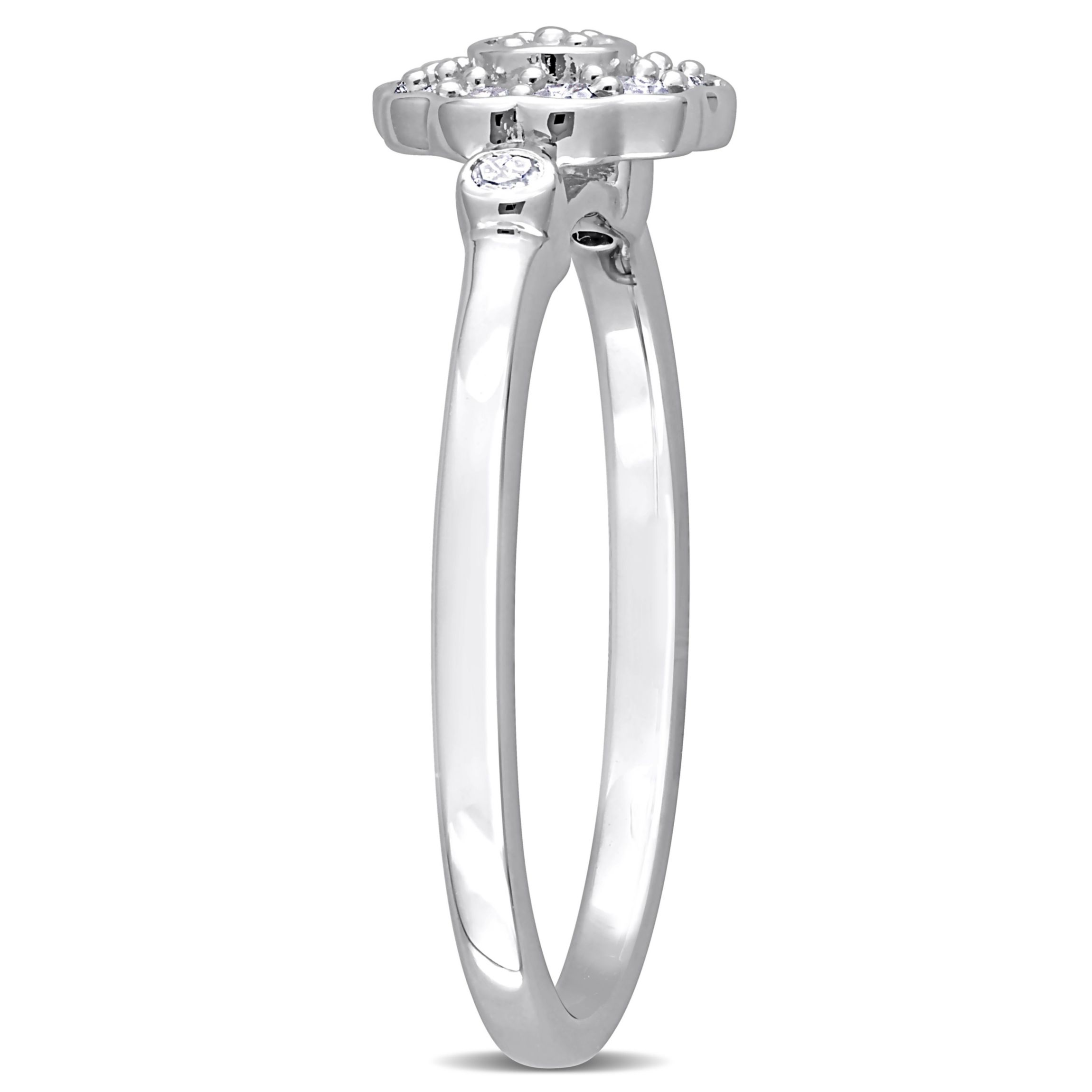 1/5 ct. t.w. Diamond Flower Ring in Sterling Silver