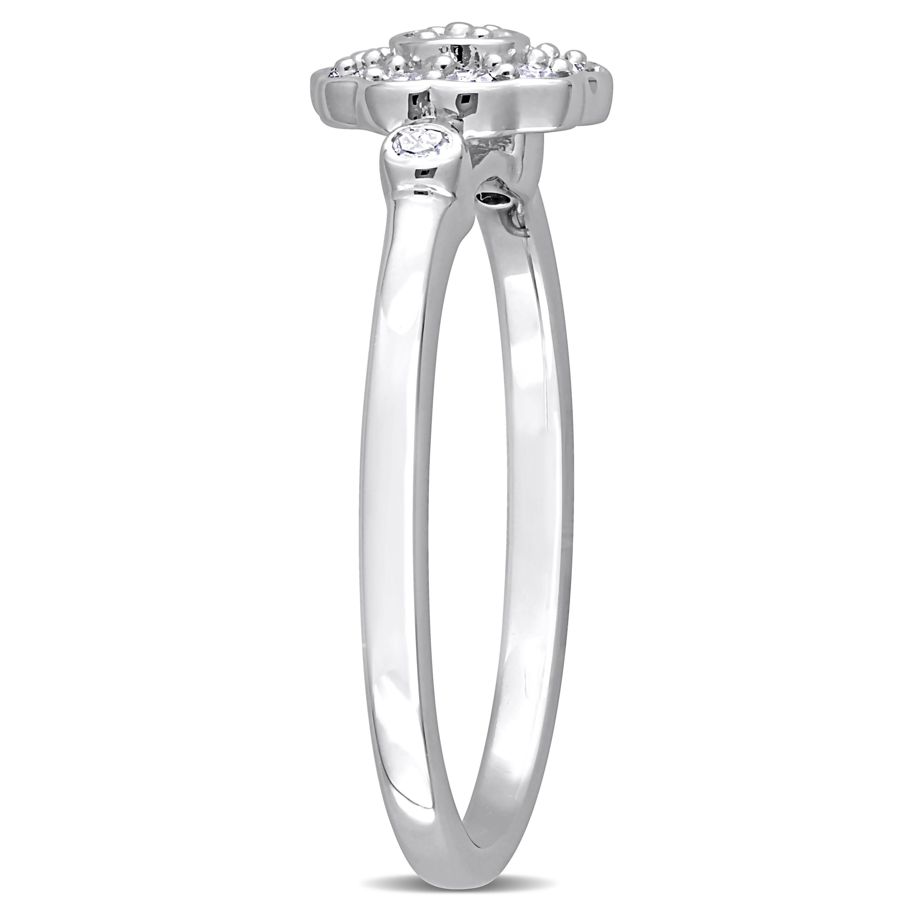 1/5 ct. t.w. Diamond Flower Ring in Sterling Silver
