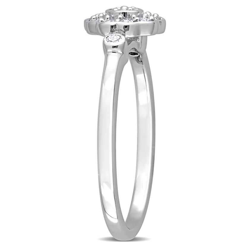1/5 ct. t.w. Diamond Flower Ring in Sterling Silver
