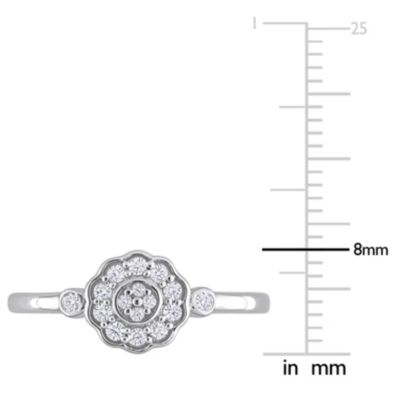 1/5 ct. t.w. Diamond Flower Ring Sterling Silver