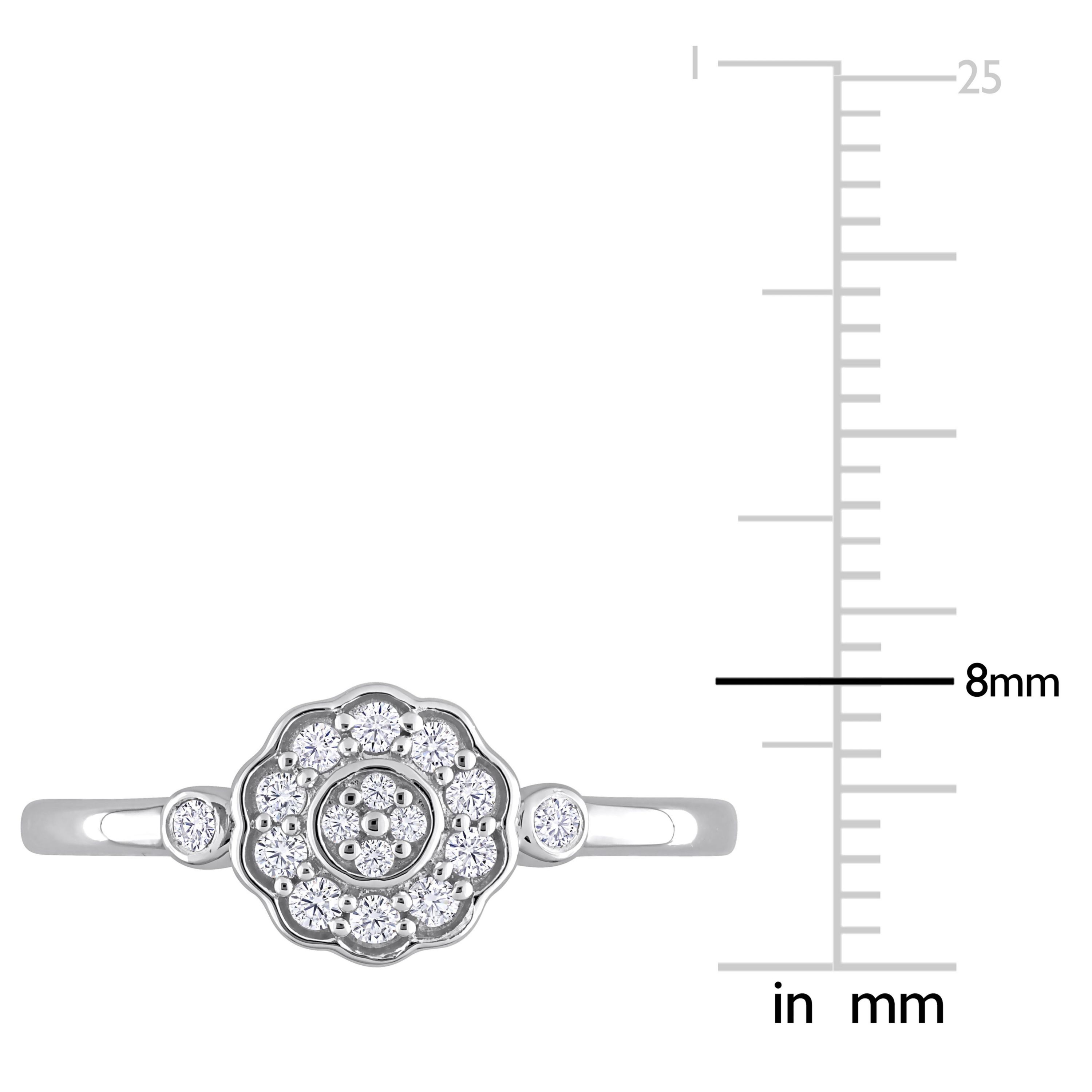 1/5 ct. t.w. Diamond Flower Ring in Sterling Silver