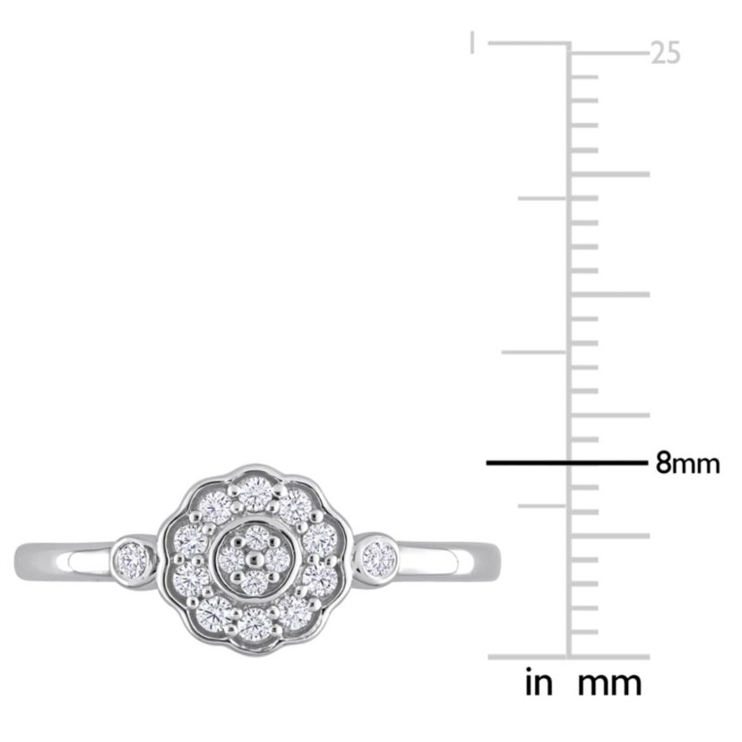 1/5 ct. t.w. Diamond Flower Ring in Sterling Silver