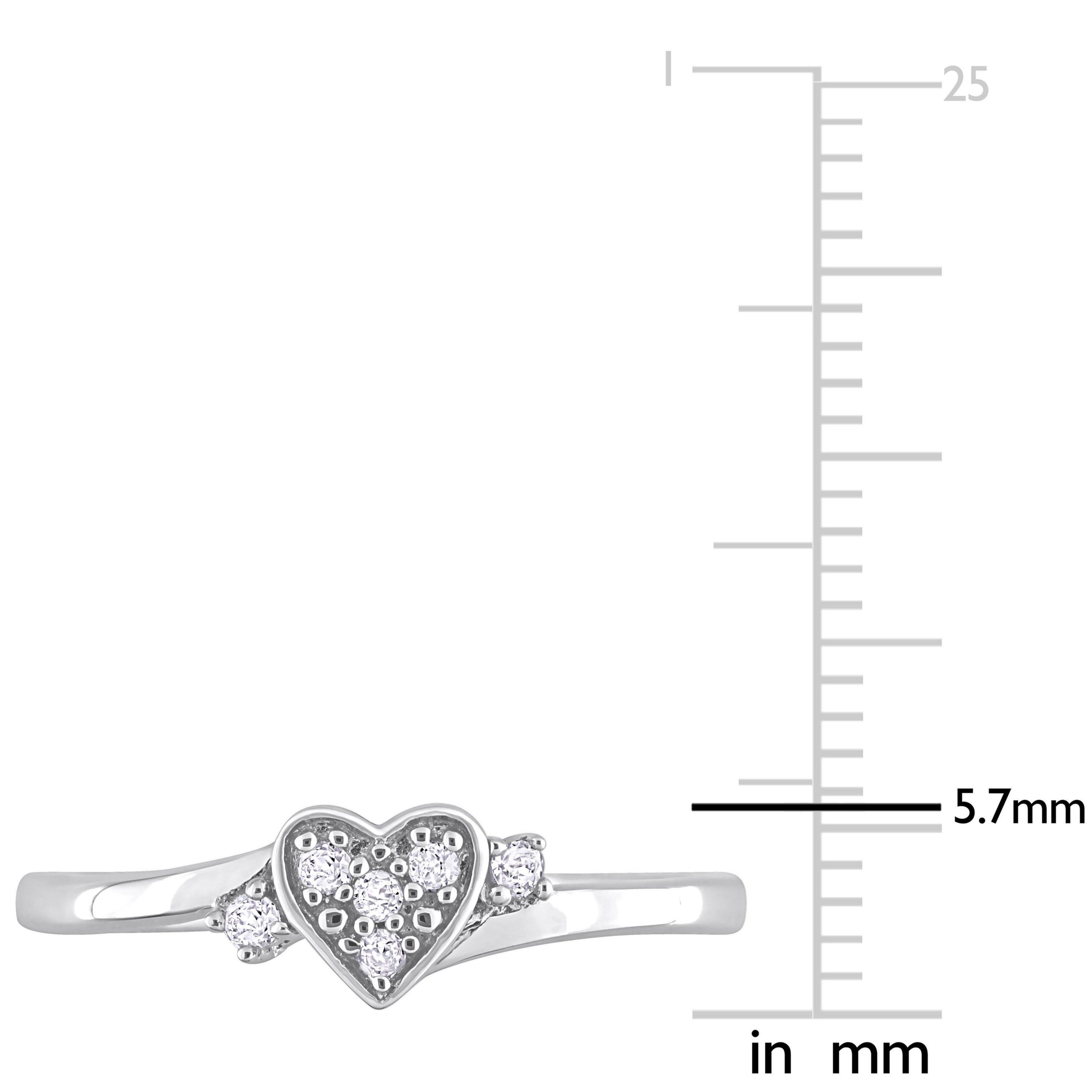 1/10 ct. t.w. Diamond Heart Ring in Sterling Silver