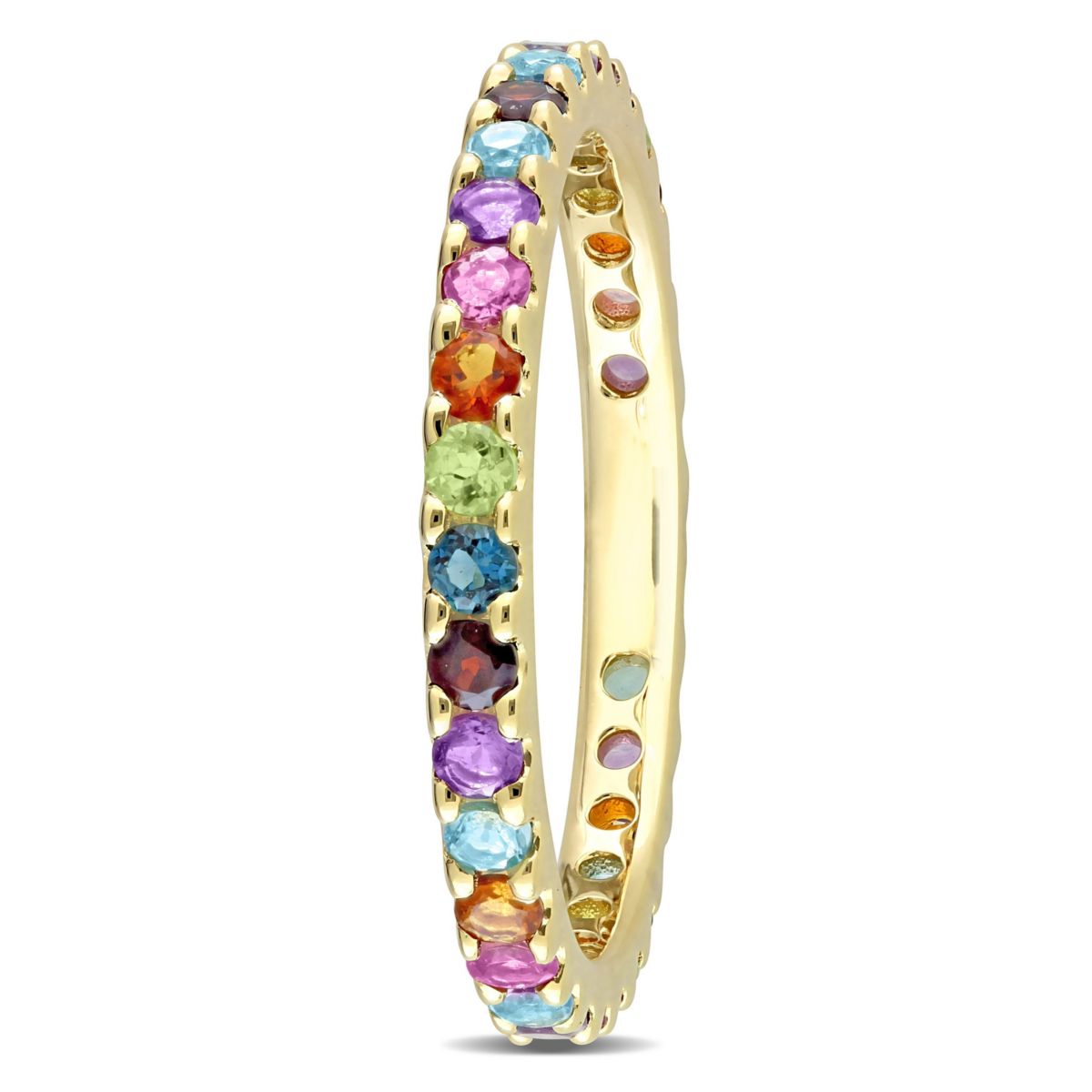 Multi-Gemstone Eternity Ring in 10K Yellow Gold