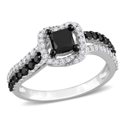 Belk & Co 1.25 ct. t.w. Black and White Diamond Engagement Ring in 14K White Gold with Black Rhodium Plating, 8 -  0682077850063