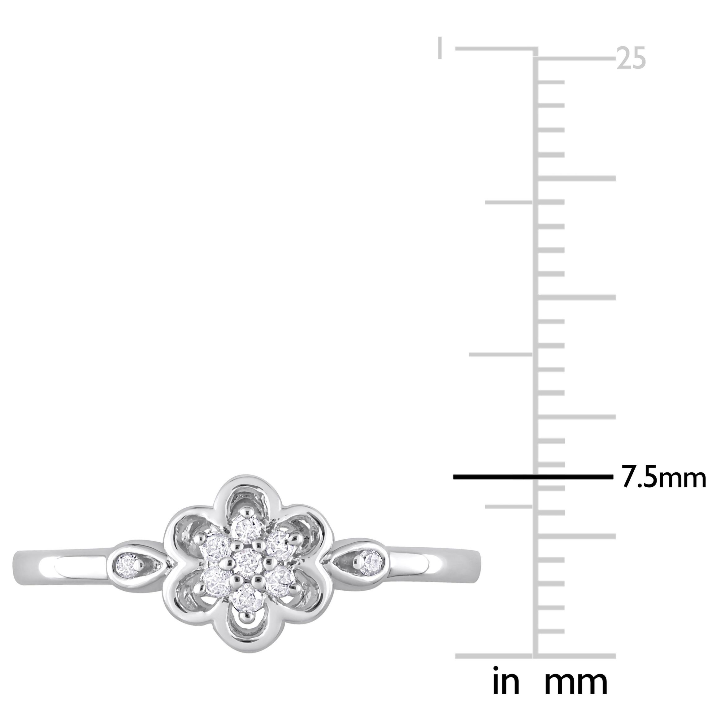 1/10 ct. t.w. Diamond Flower Ring in Sterling Silver