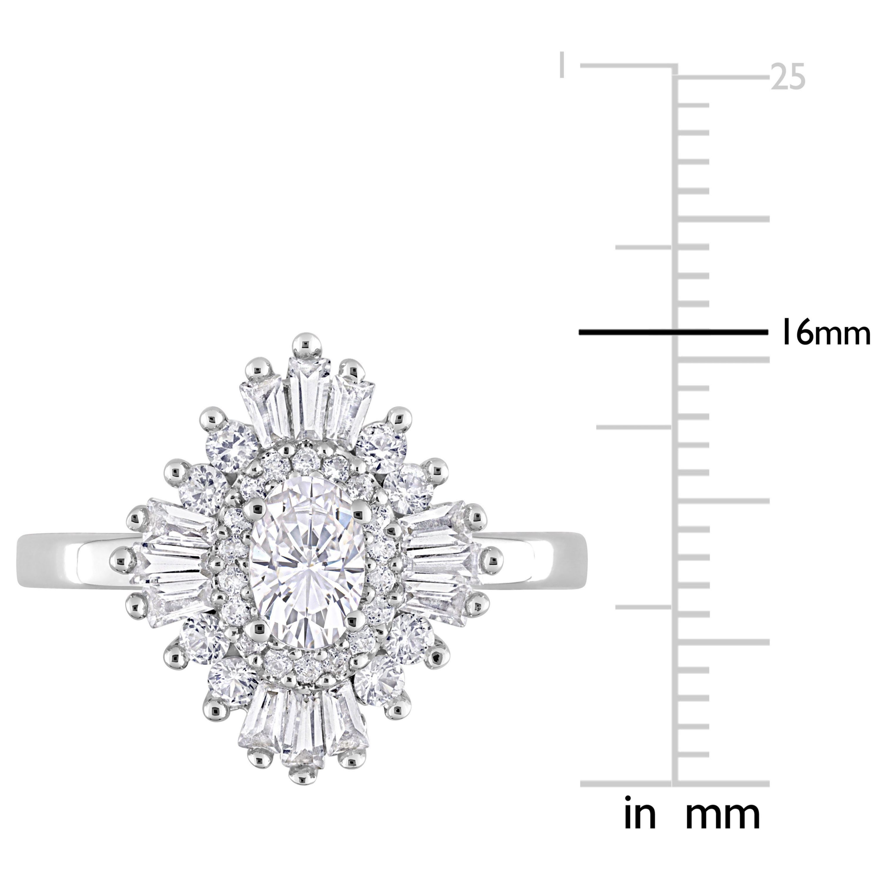 Created White Sapphire Floral Ring in Sterling Silver