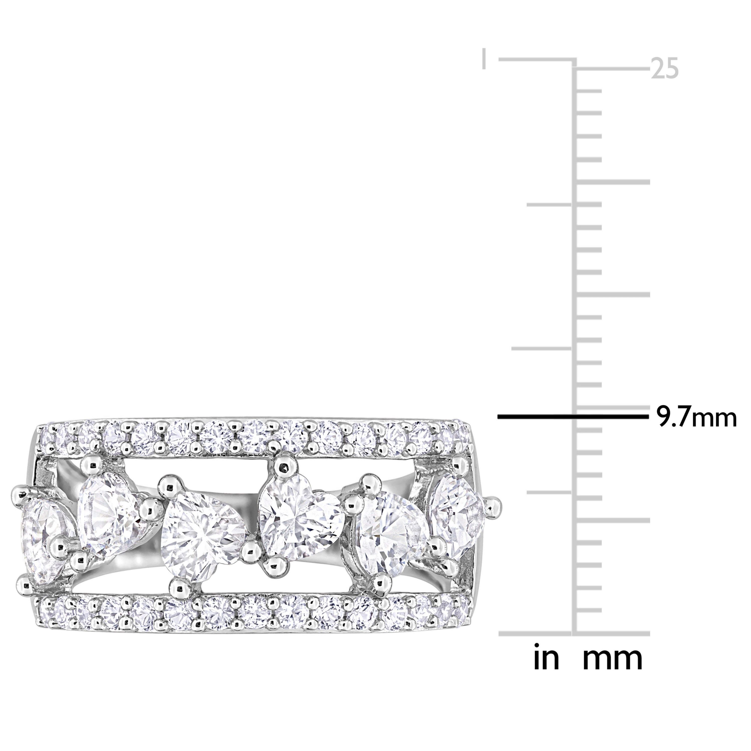 Lab Created Created White Sapphire Band Ring in Sterling Silver
