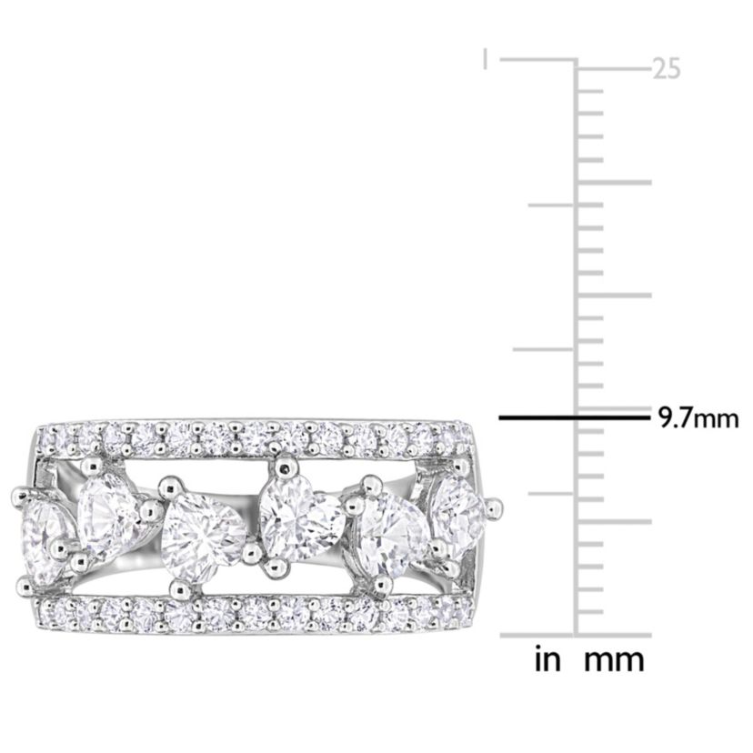 Lab Created Created White Sapphire Band Ring in Sterling Silver