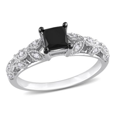 Belk & Co 1 ct. t.w. Black and White Diamond Vintage Ring in 14K White Gold, 4.5 -  0682077873680