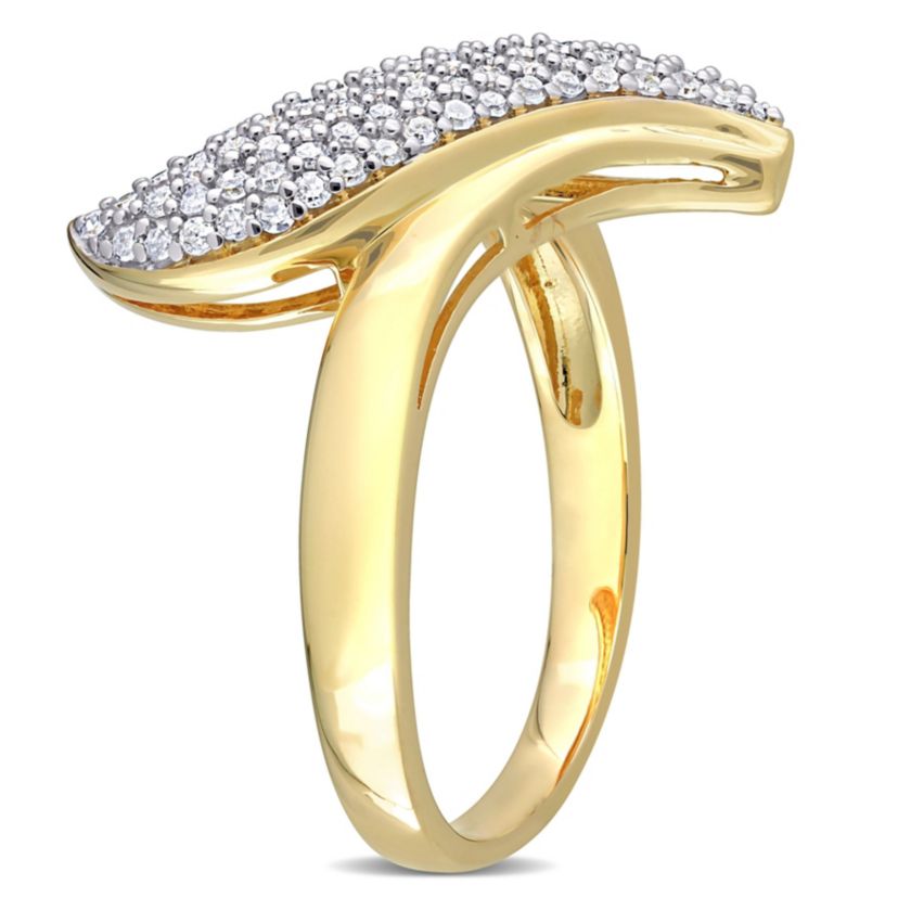 3/8 CT TW Diamond Ring in Yellow Plated Sterling Silver