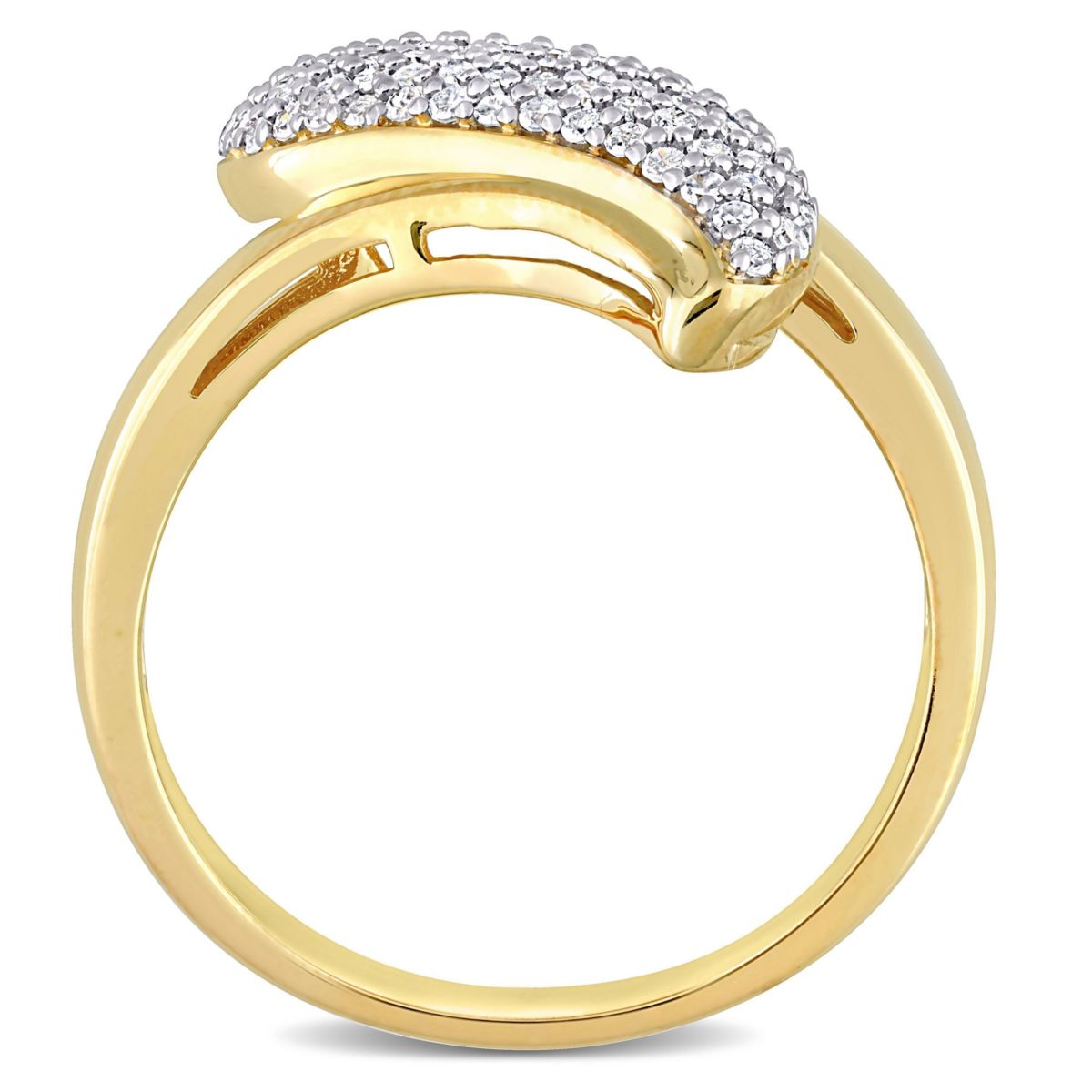 3/8 CT TW Diamond Ring in Yellow Plated Sterling Silver
