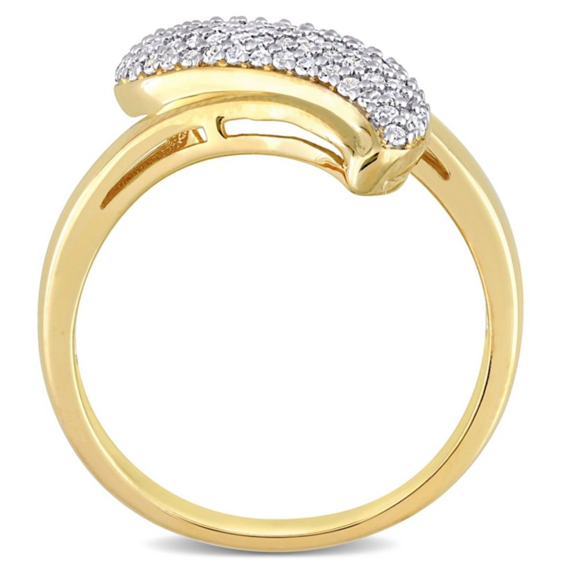 3/8 CT TW Diamond Ring in Yellow Plated Sterling Silver