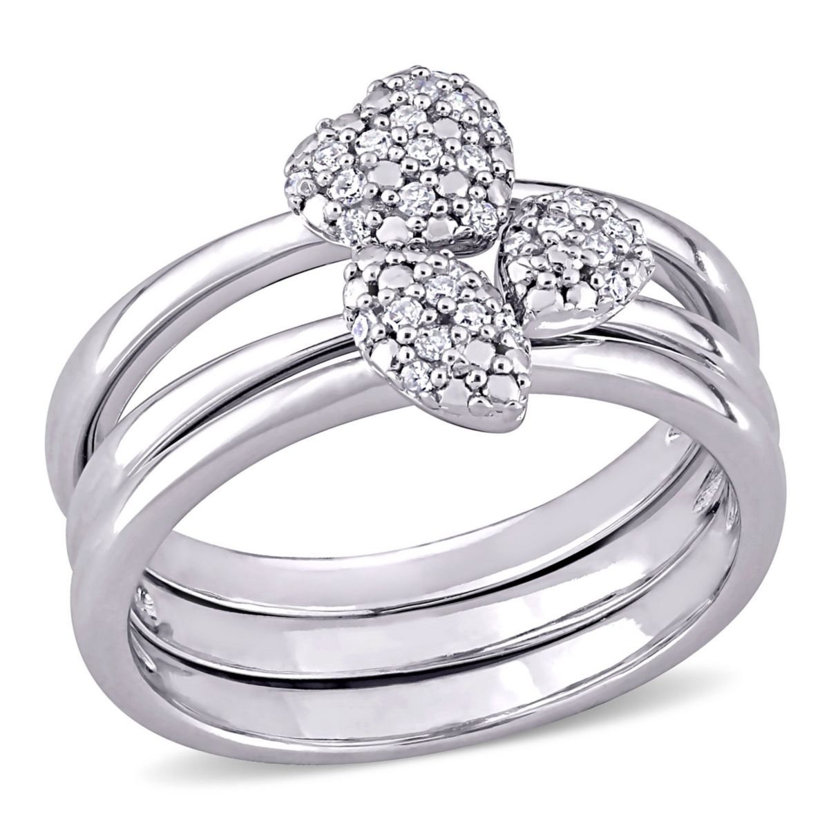Belk & Co. 1/6 CT TW Diamond Heart, Marquise & Pear Shape 3-Piece ...