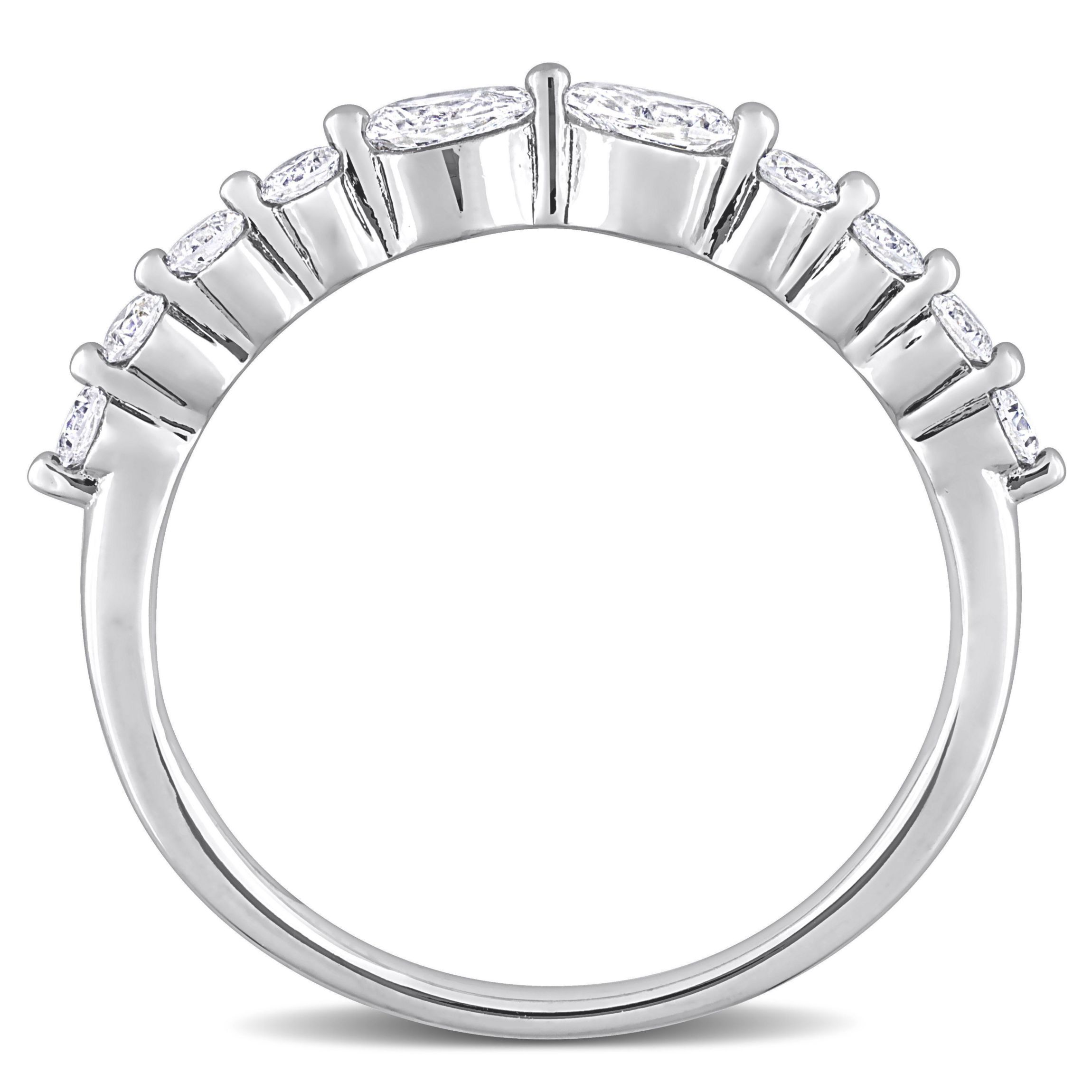 5/8 CT TGW Lab Created Diamond Band in Platinum Plated Sterling Silver