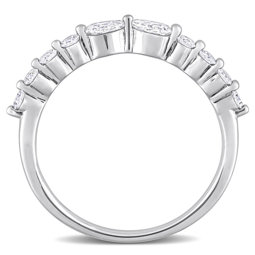 5/8 CT TGW Lab Created Diamond Band in Platinum Plated Sterling Silver