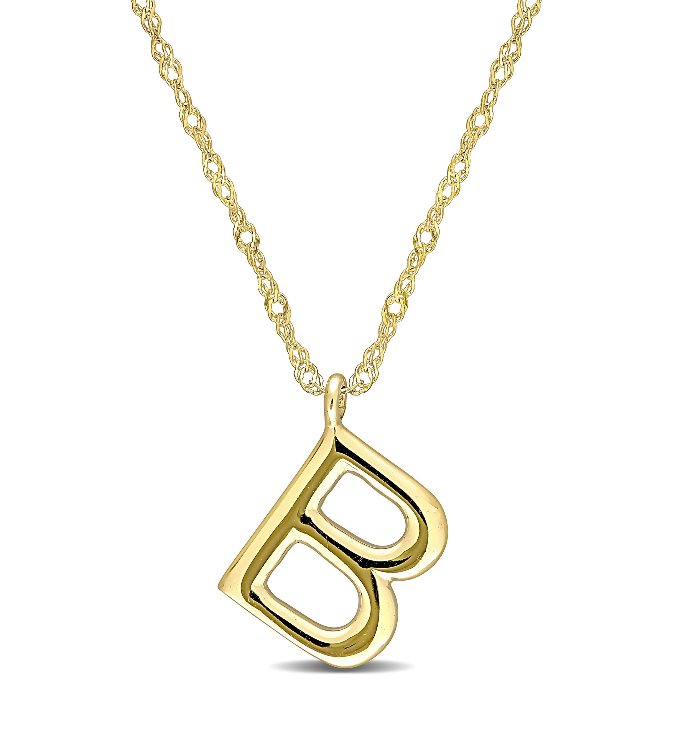 Initial Pendant with Chain in 14k Yellow Gold