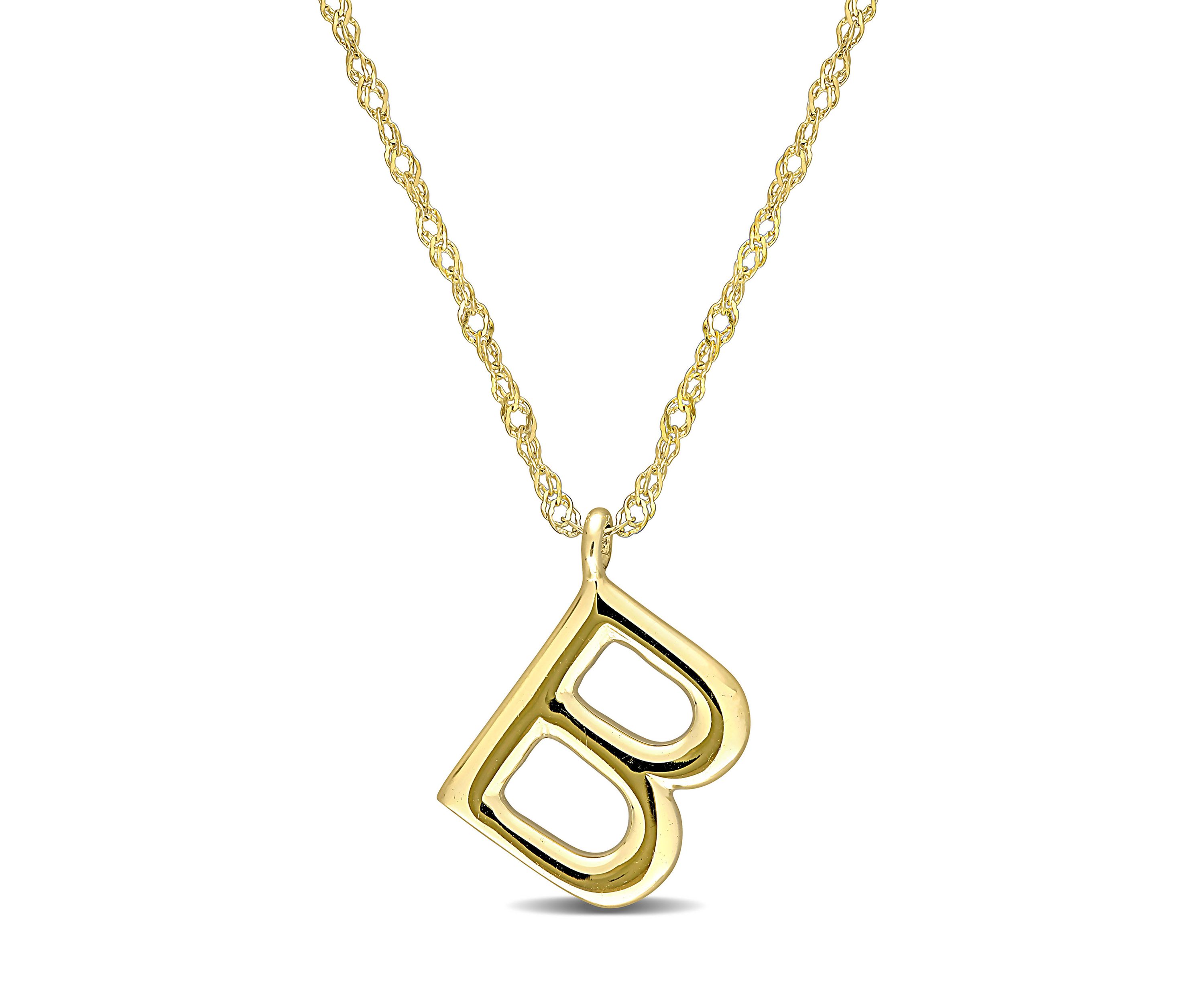 Initial Pendant with Chain in 14k Yellow Gold