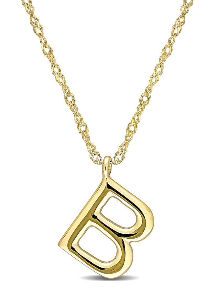 Initial Pendant with Chain in 14k Yellow Gold