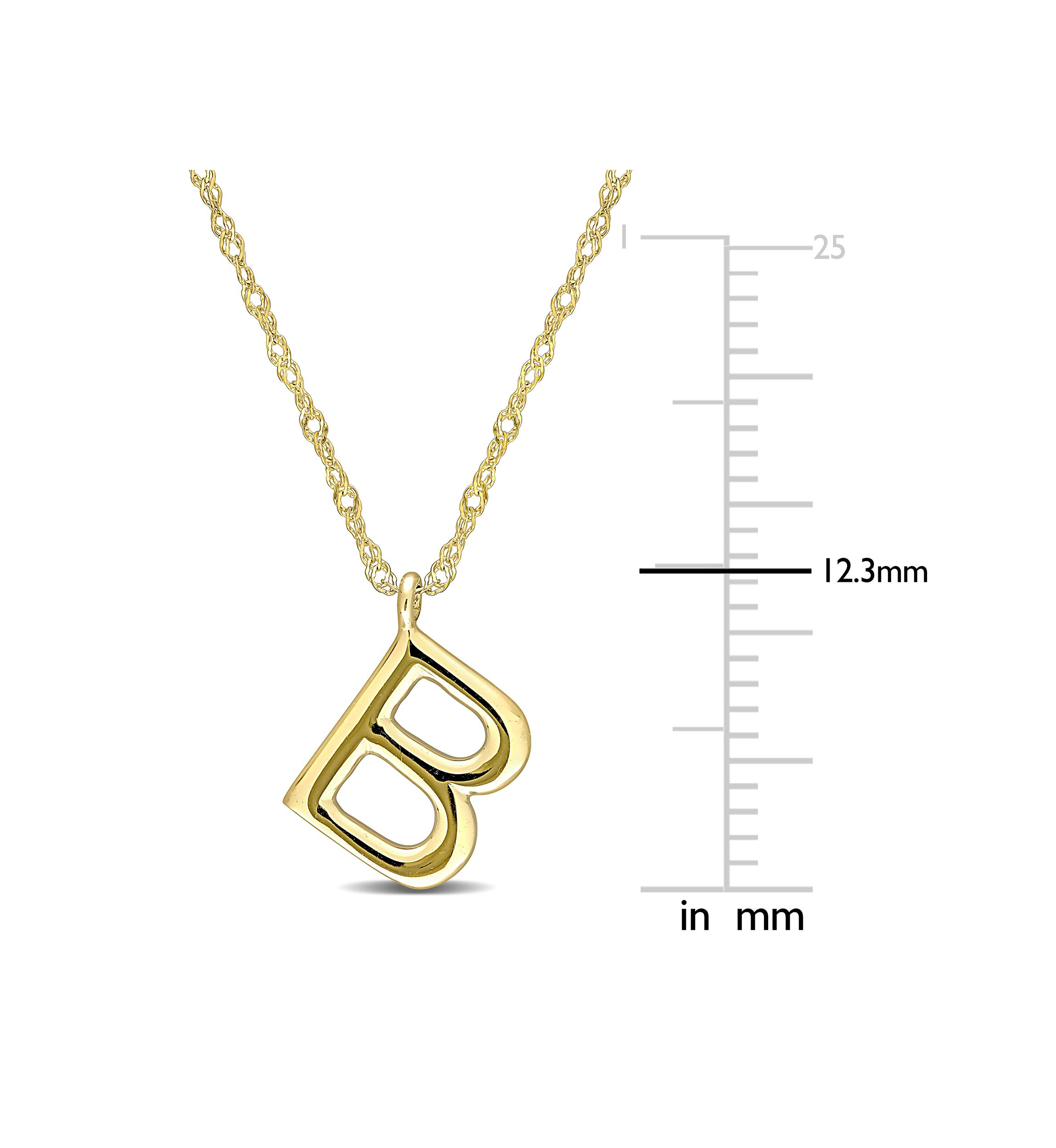 Initial Pendant with Chain in 14k Yellow Gold
