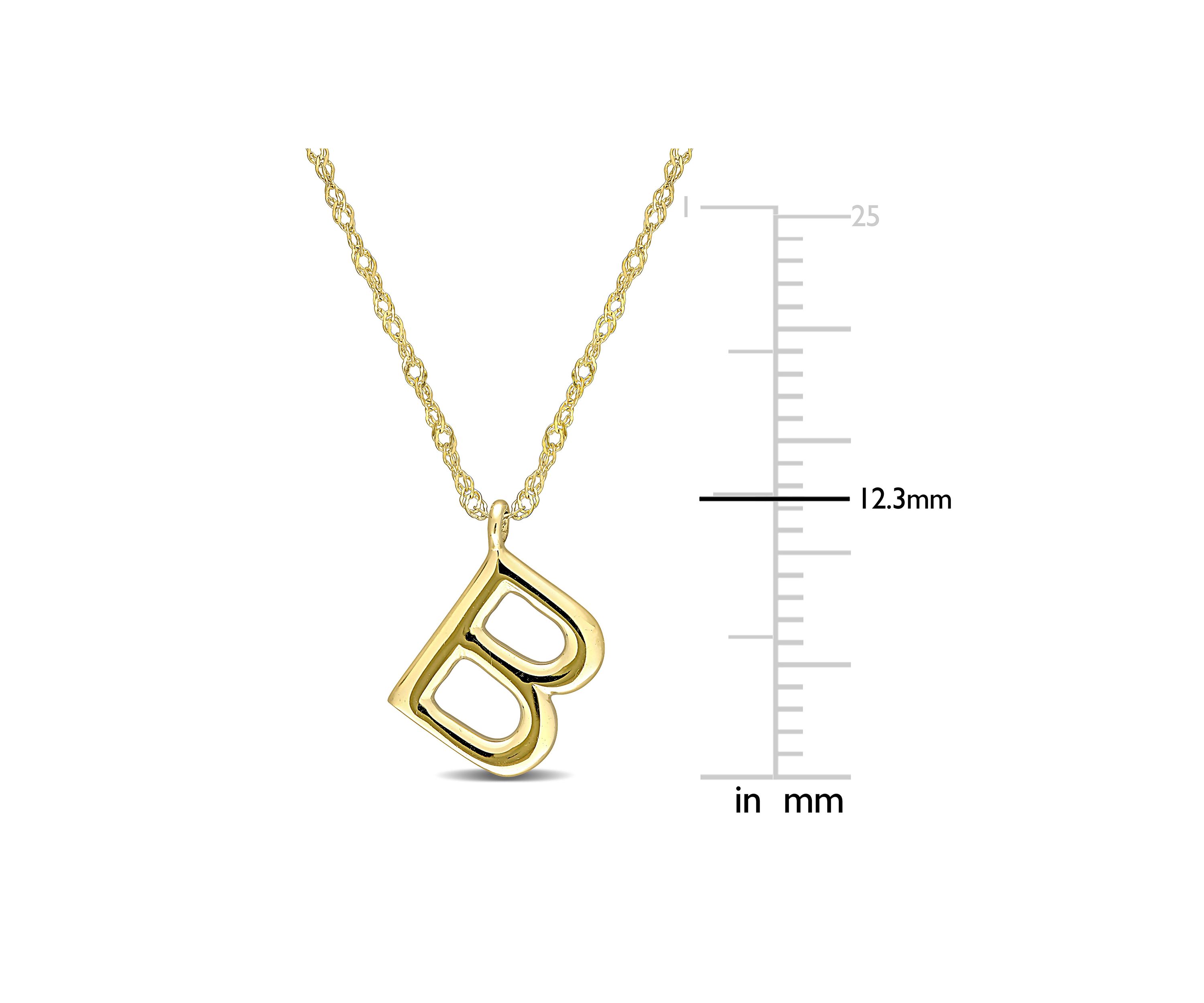 Initial Pendant with Chain in 14k Yellow Gold
