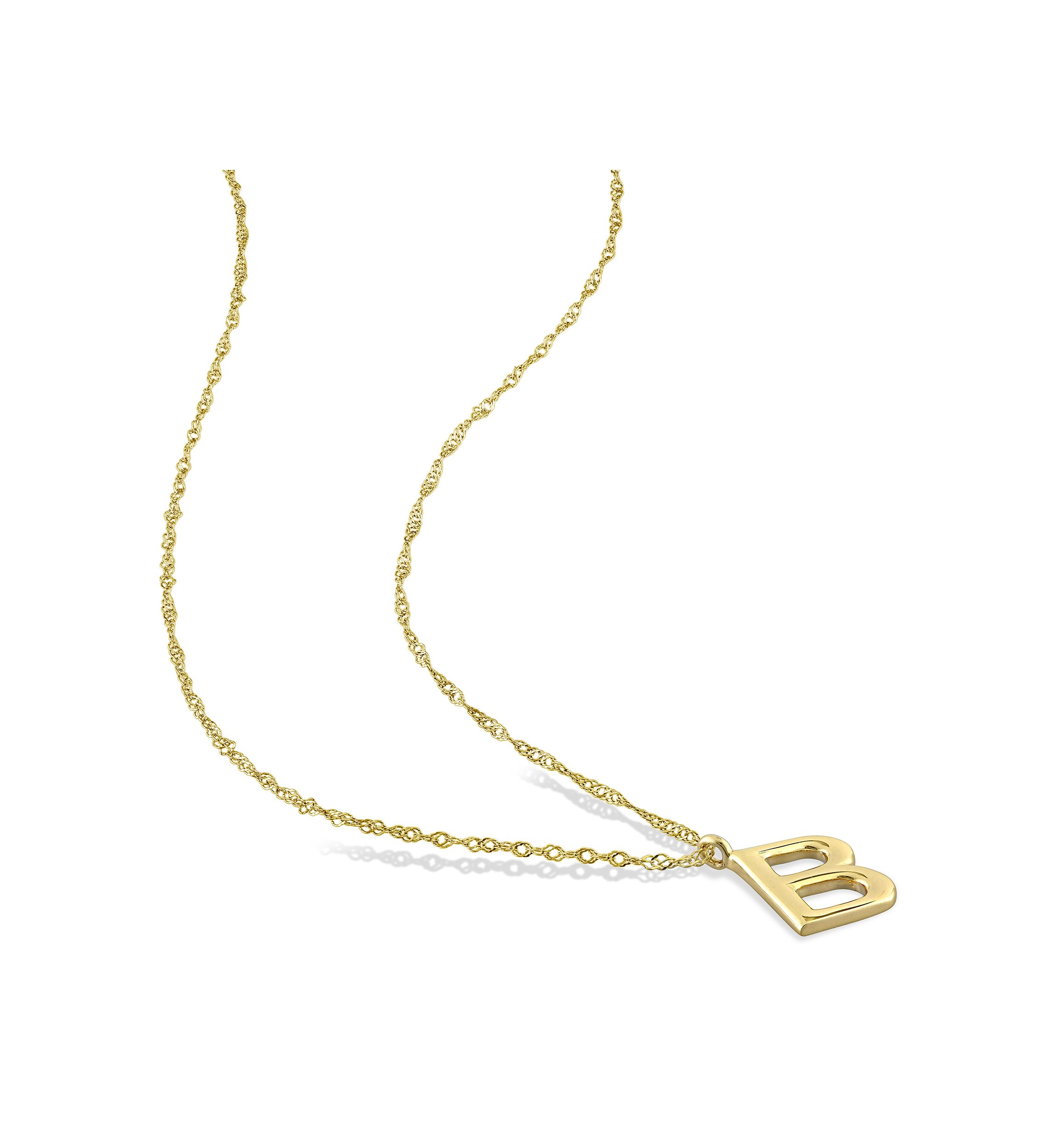 Initial Pendant with Chain in 14k Yellow Gold