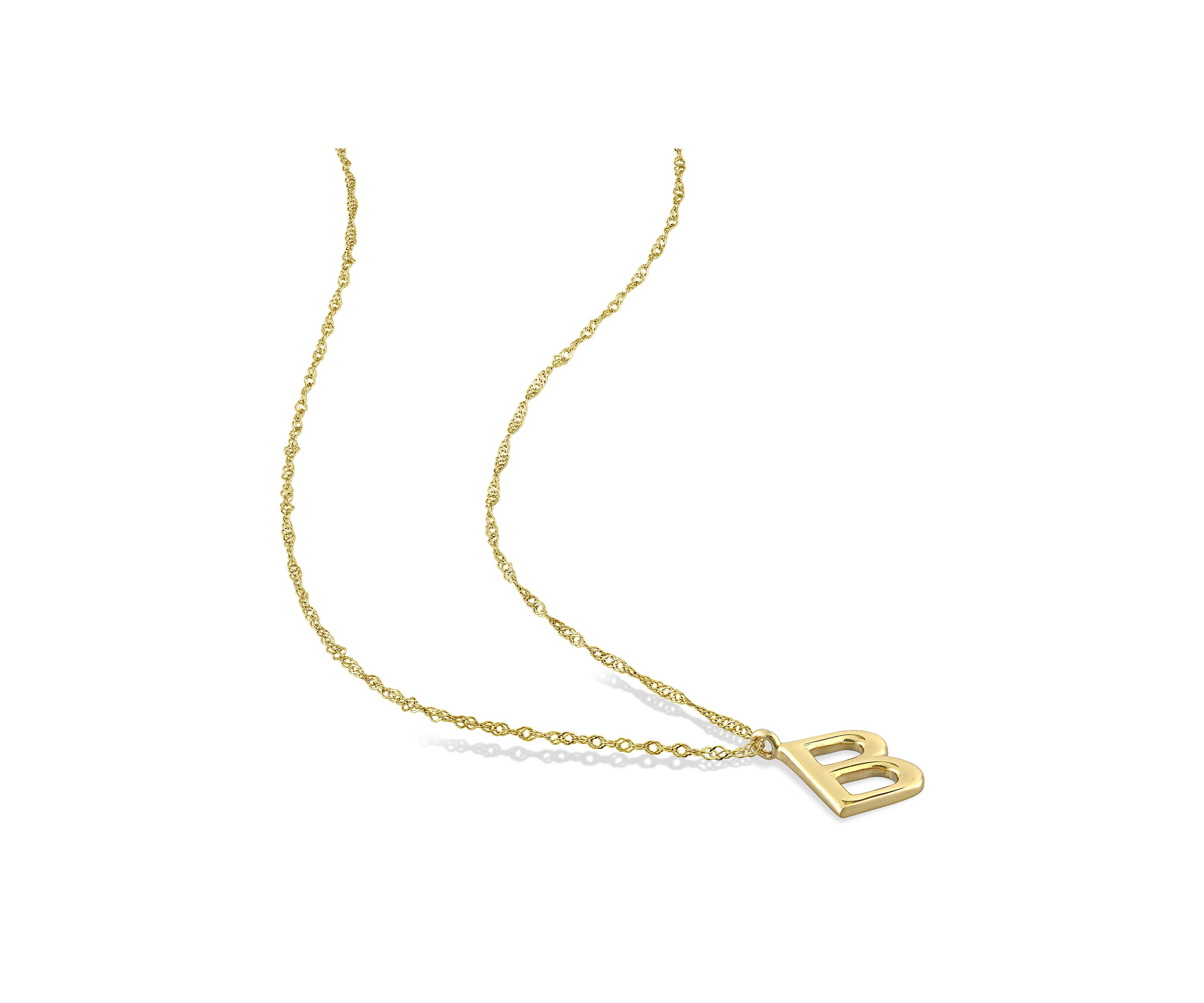 Initial Pendant with Chain in 14k Yellow Gold