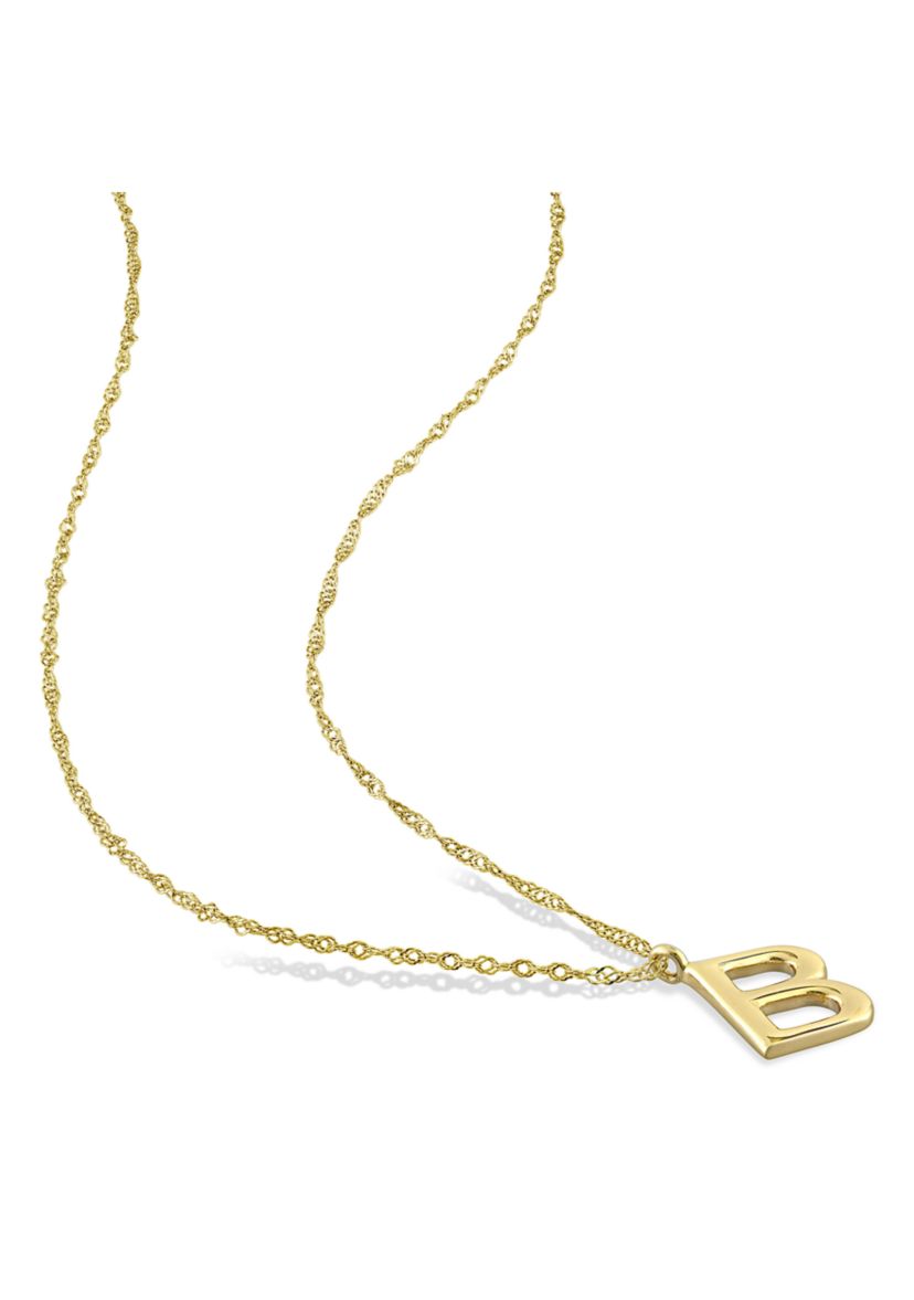 Initial Pendant with Chain in 14k Yellow Gold