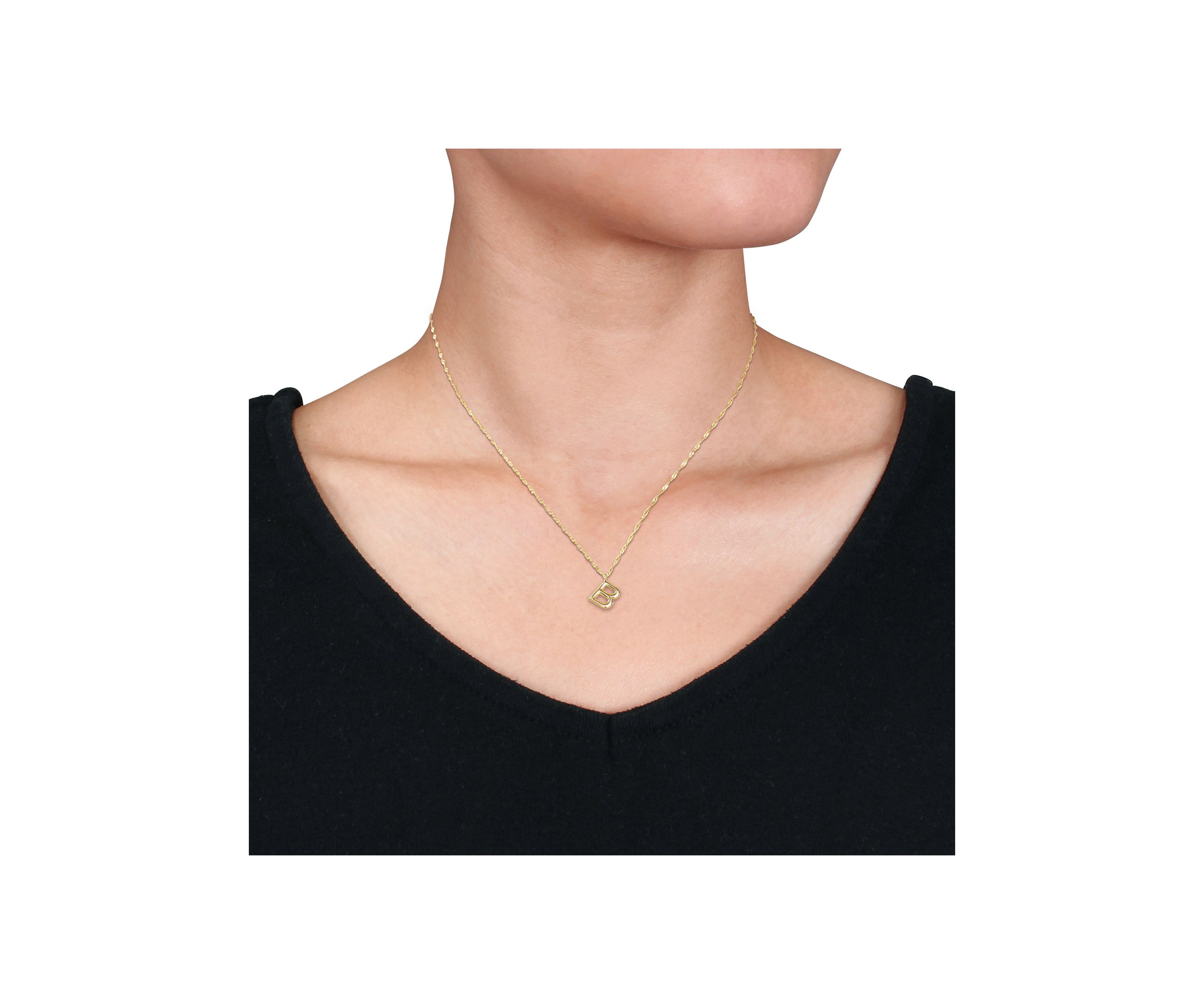 Initial Pendant with Chain in 14k Yellow Gold