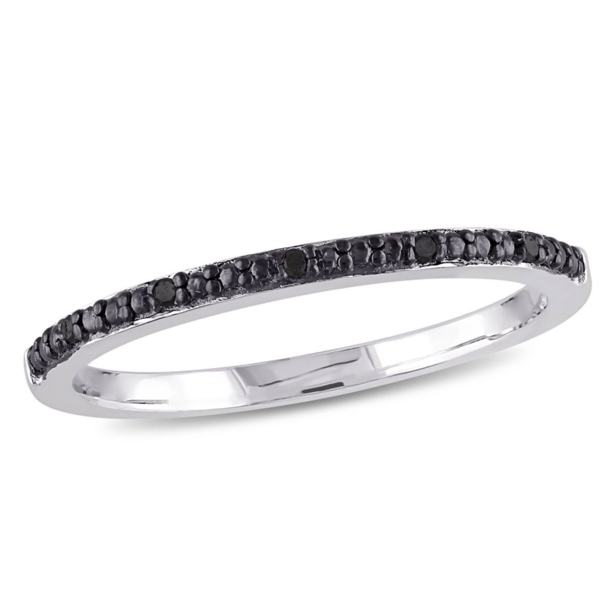 Black Diamond Anniversary Band in Sterling Silver with Black Rhodium