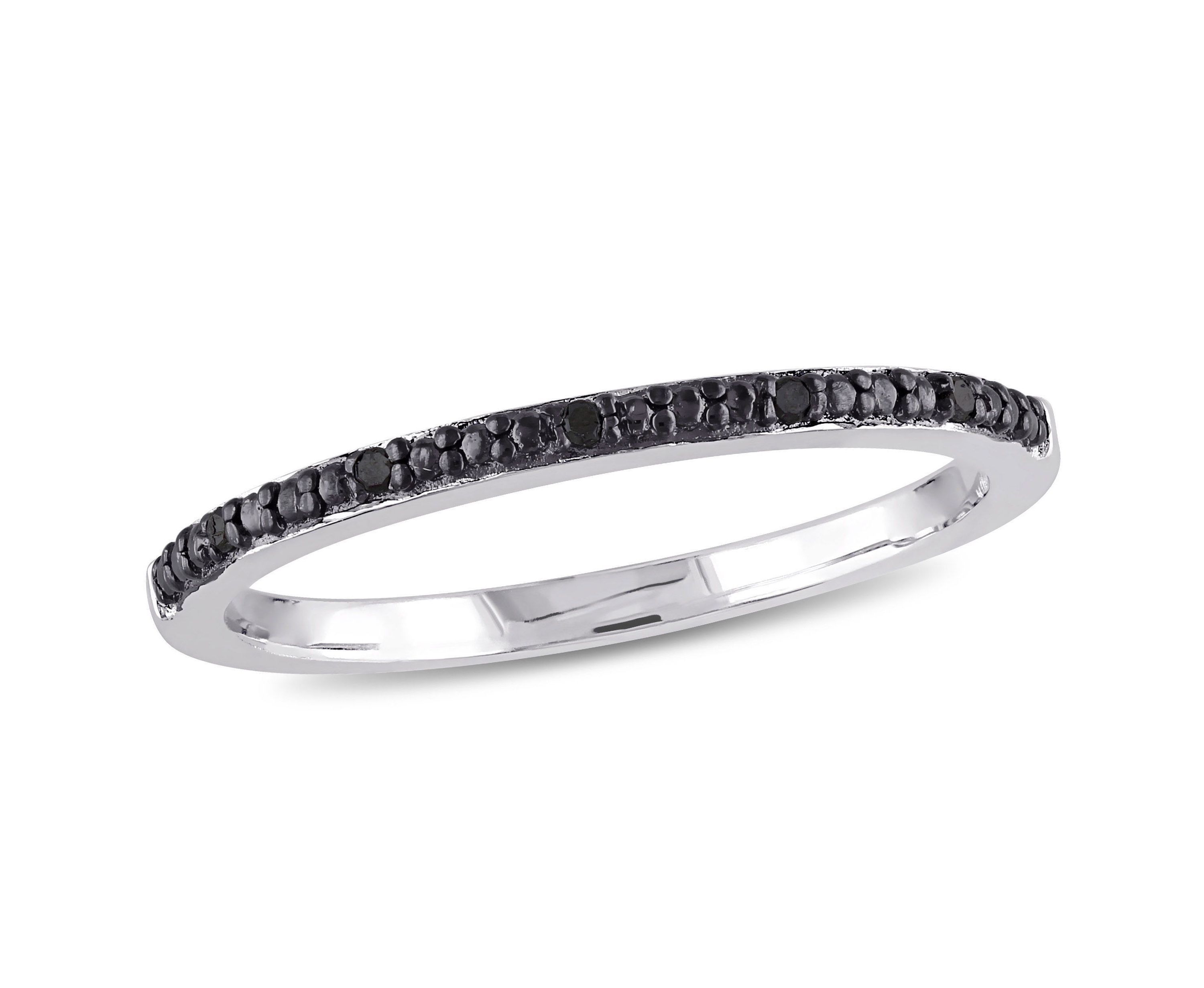 Black Diamond Anniversary Band in Sterling Silver with Black Rhodium