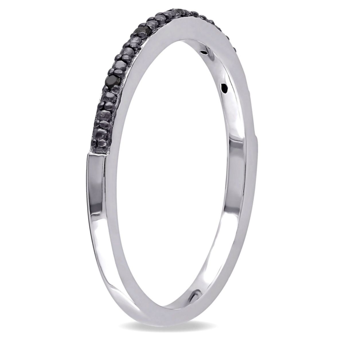 Black Diamond Anniversary Band in Sterling Silver with Black Rhodium