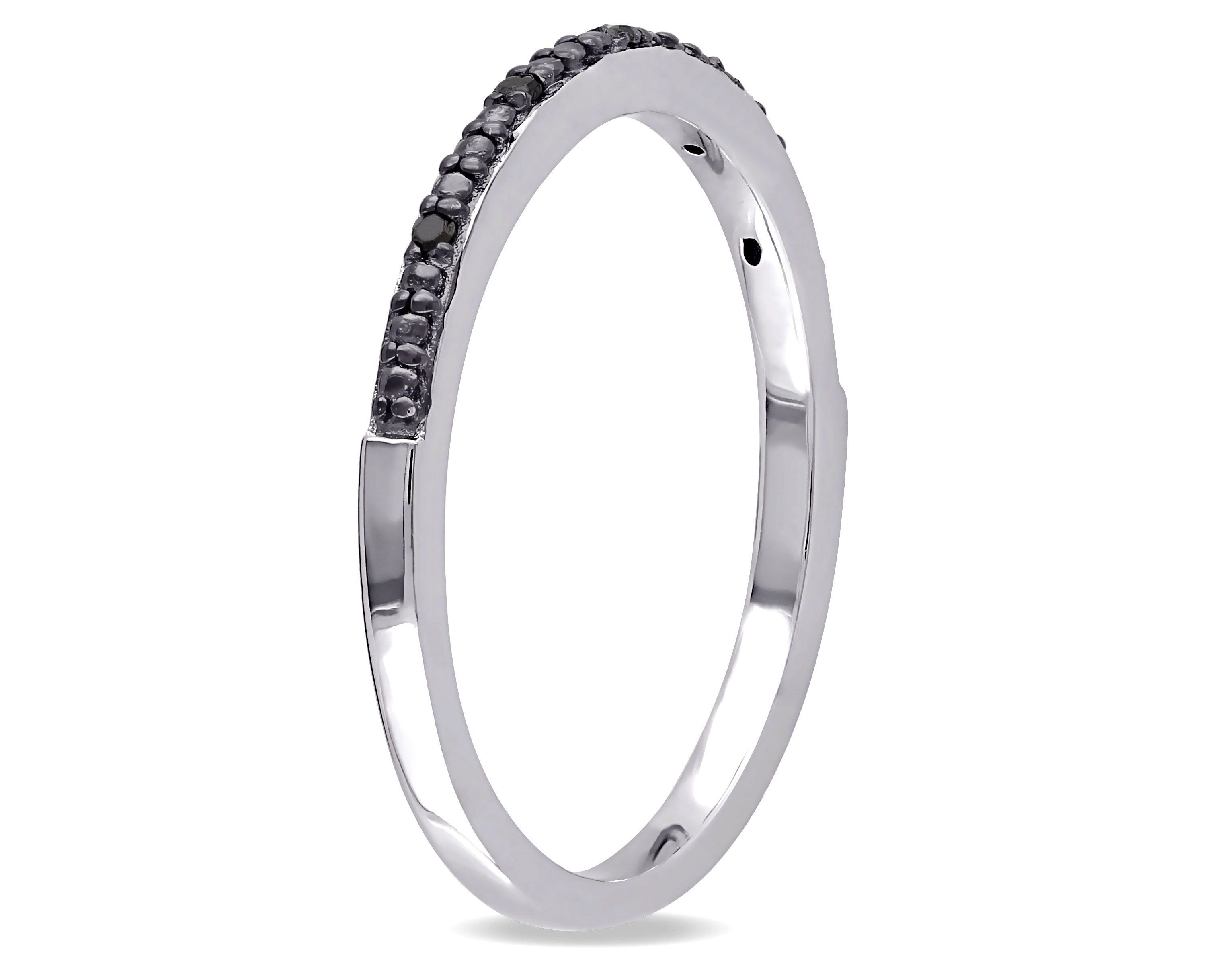 Black Diamond Anniversary Band in Sterling Silver with Black Rhodium