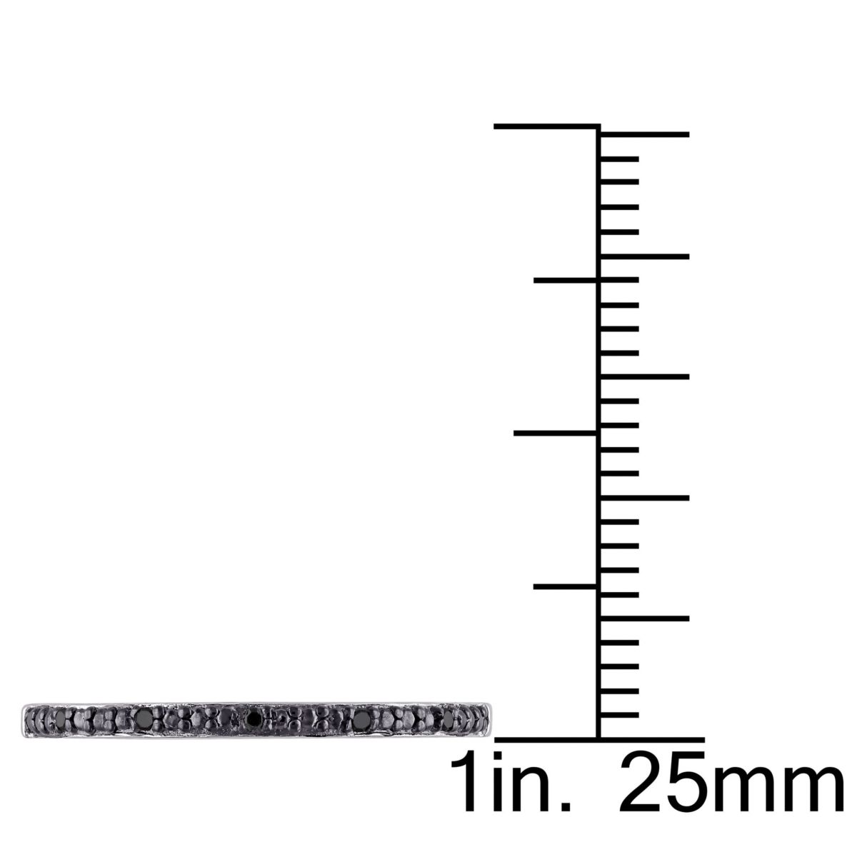 Black Diamond Anniversary Band in Sterling Silver with Black Rhodium