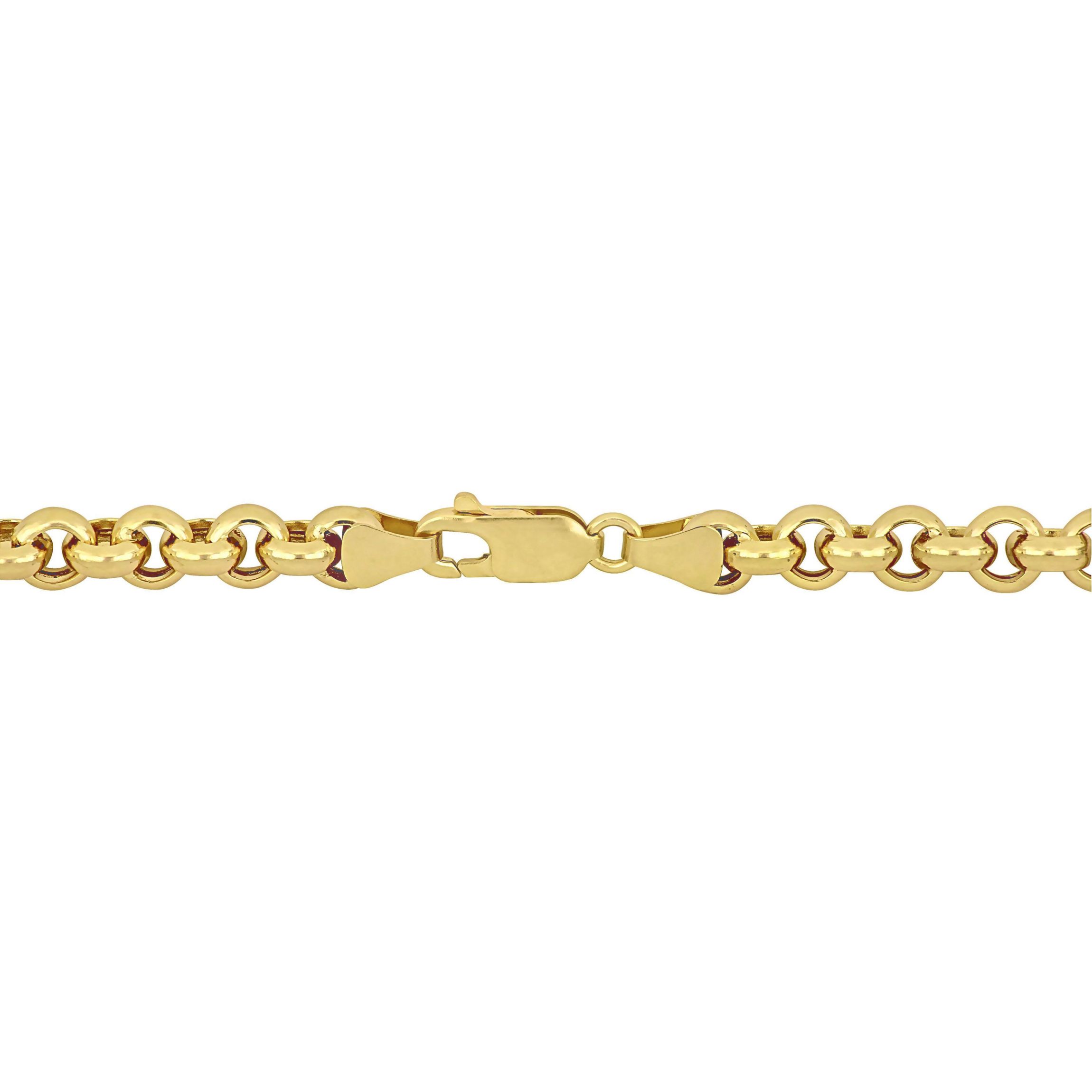 5.3mm mm Rolo Station Link Necklace in 14k Yellow Gold, 32 in