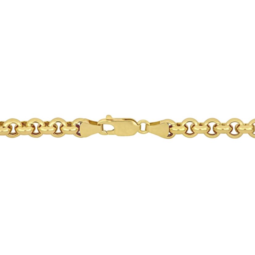 5.3mm mm Rolo Station Link Necklace in 14k Yellow Gold, 32 in