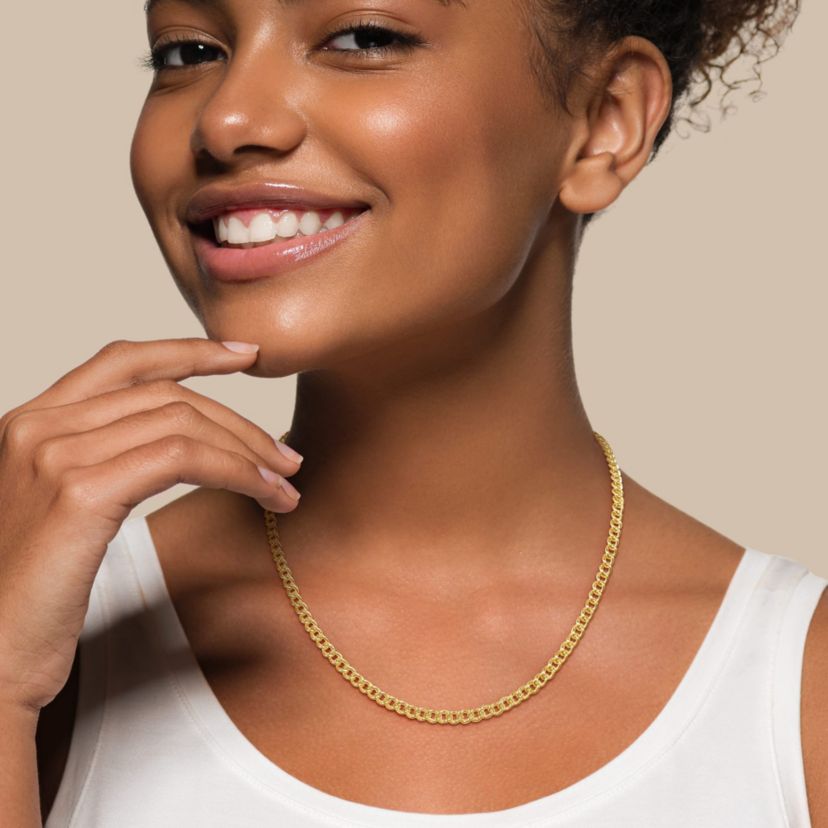 4.1mm Curb Chain Necklace in 14k Yellow Gold, 20 in